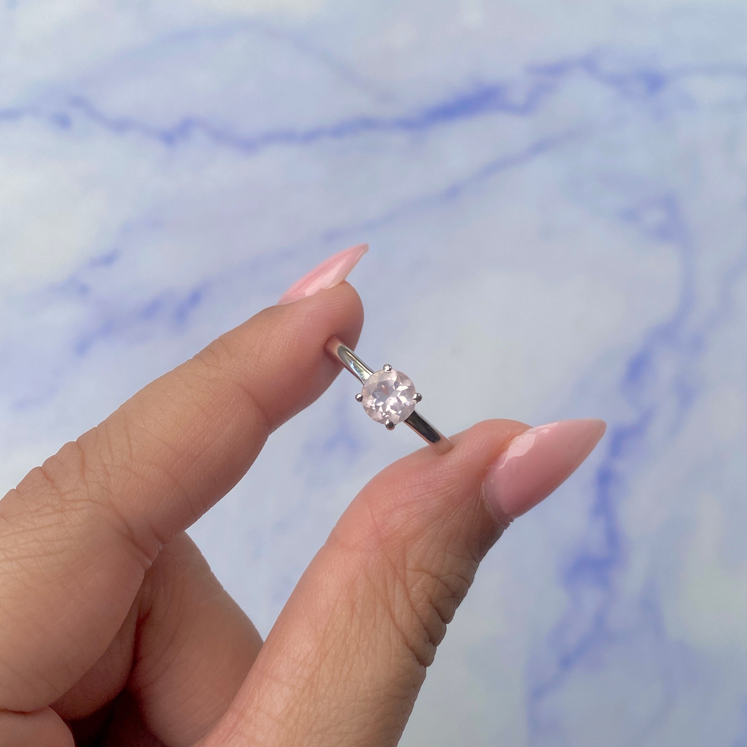 Rose Quartz Ring-(RSQ-SR-236.)