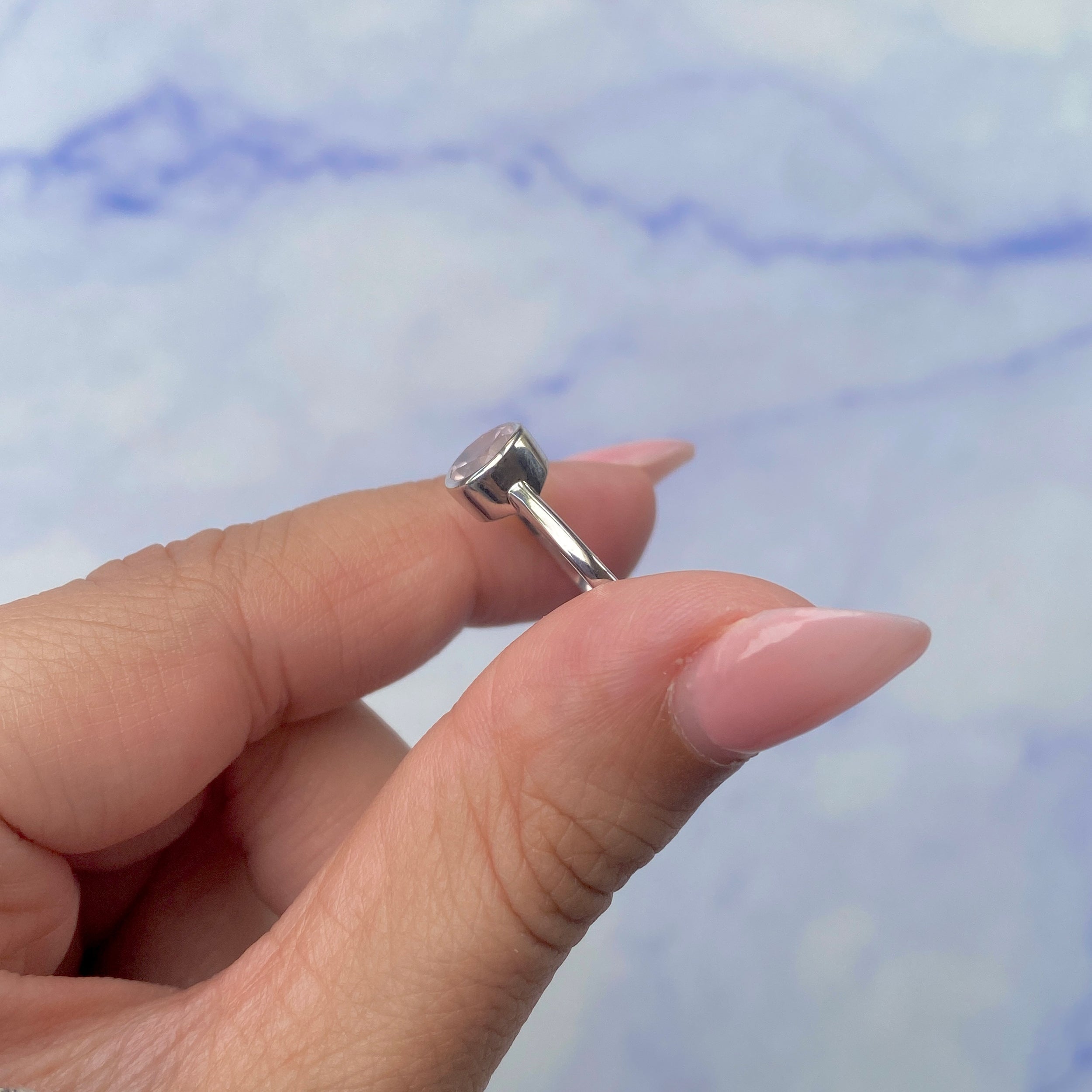 Rose Quartz Ring-(RSQ-SR-237.)