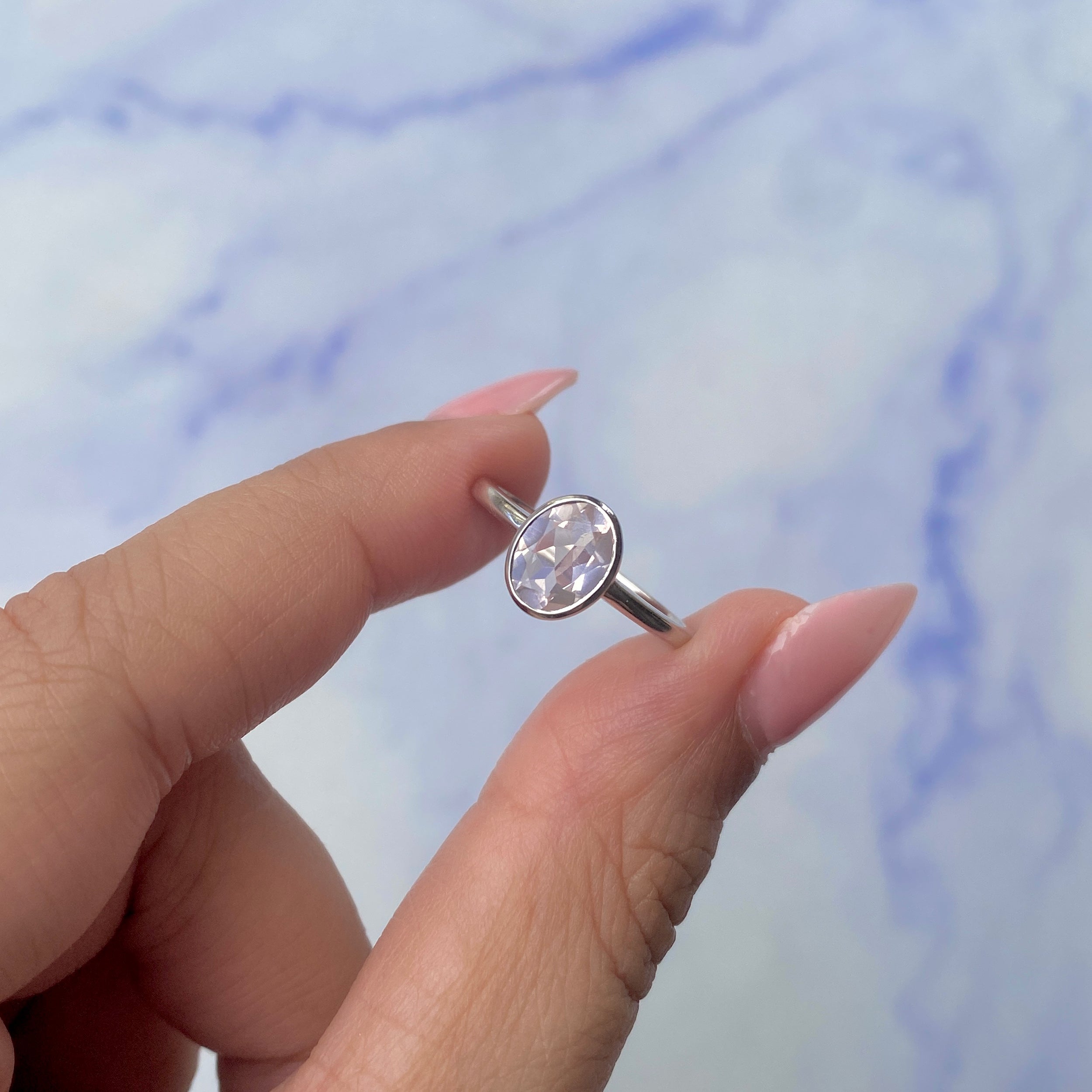 Rose Quartz Ring-(RSQ-SR-248.)