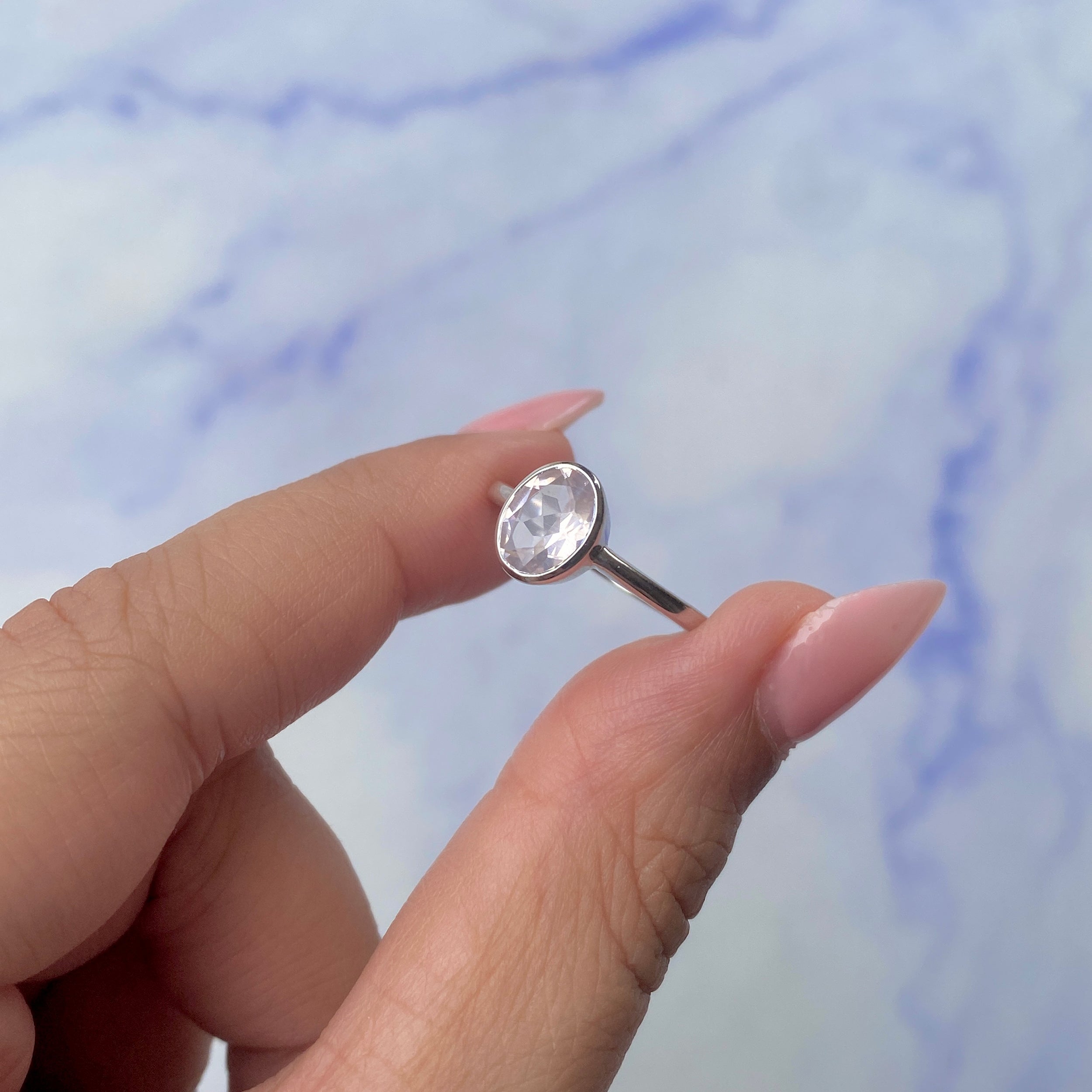 Rose Quartz Ring-(RSQ-SR-248.)