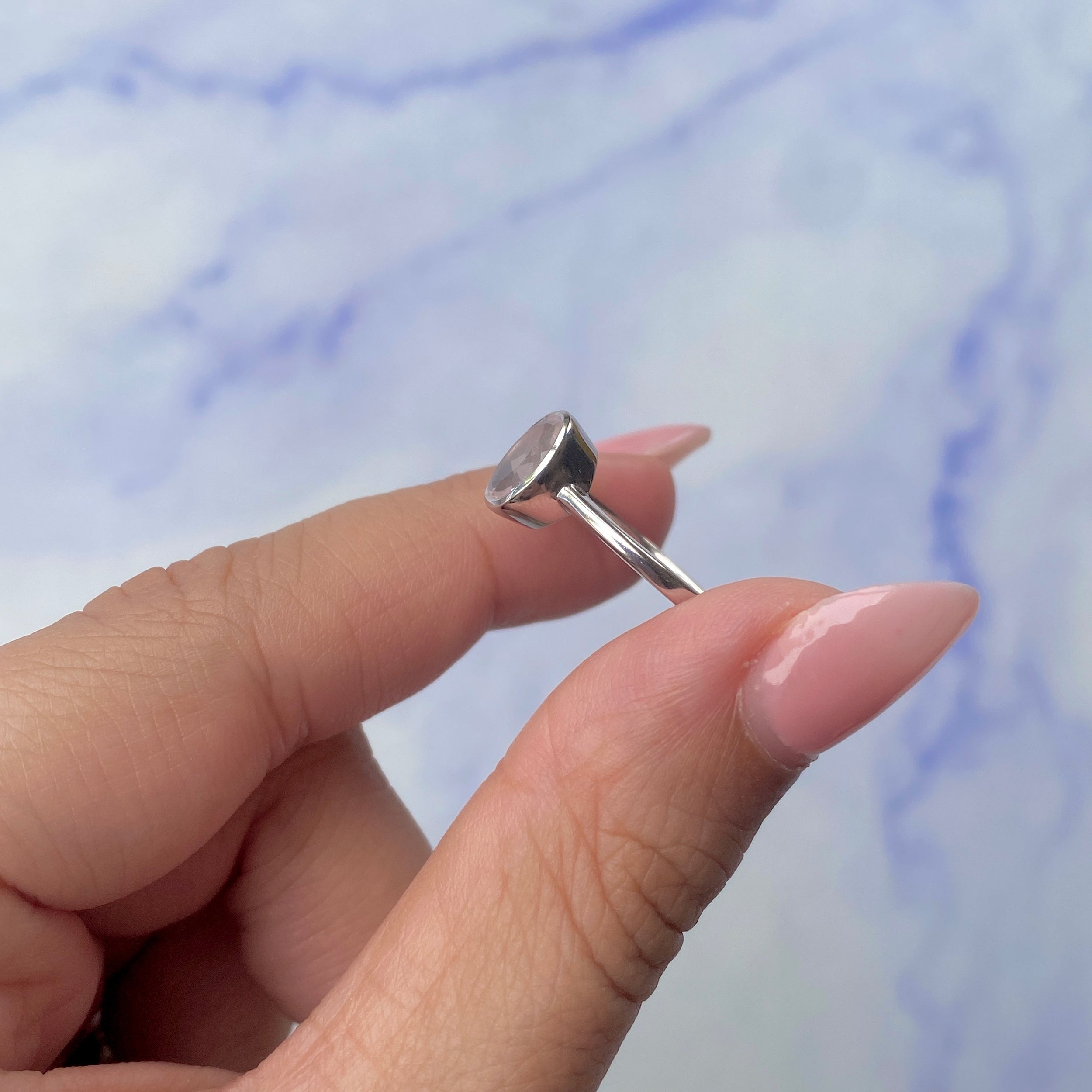 Rose Quartz Ring-(RSQ-SR-248.)