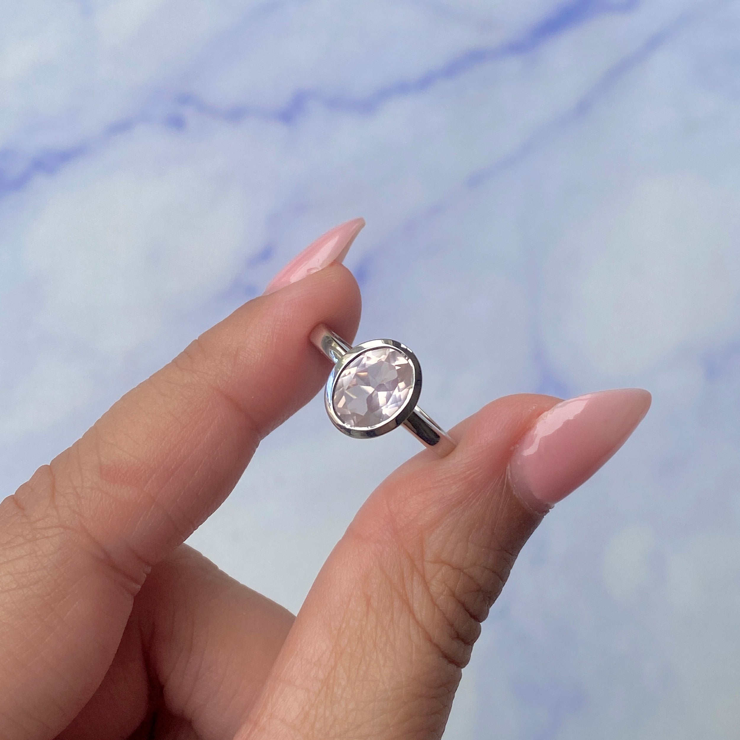 Rose Quartz Ring-(RSQ-SR-251.)