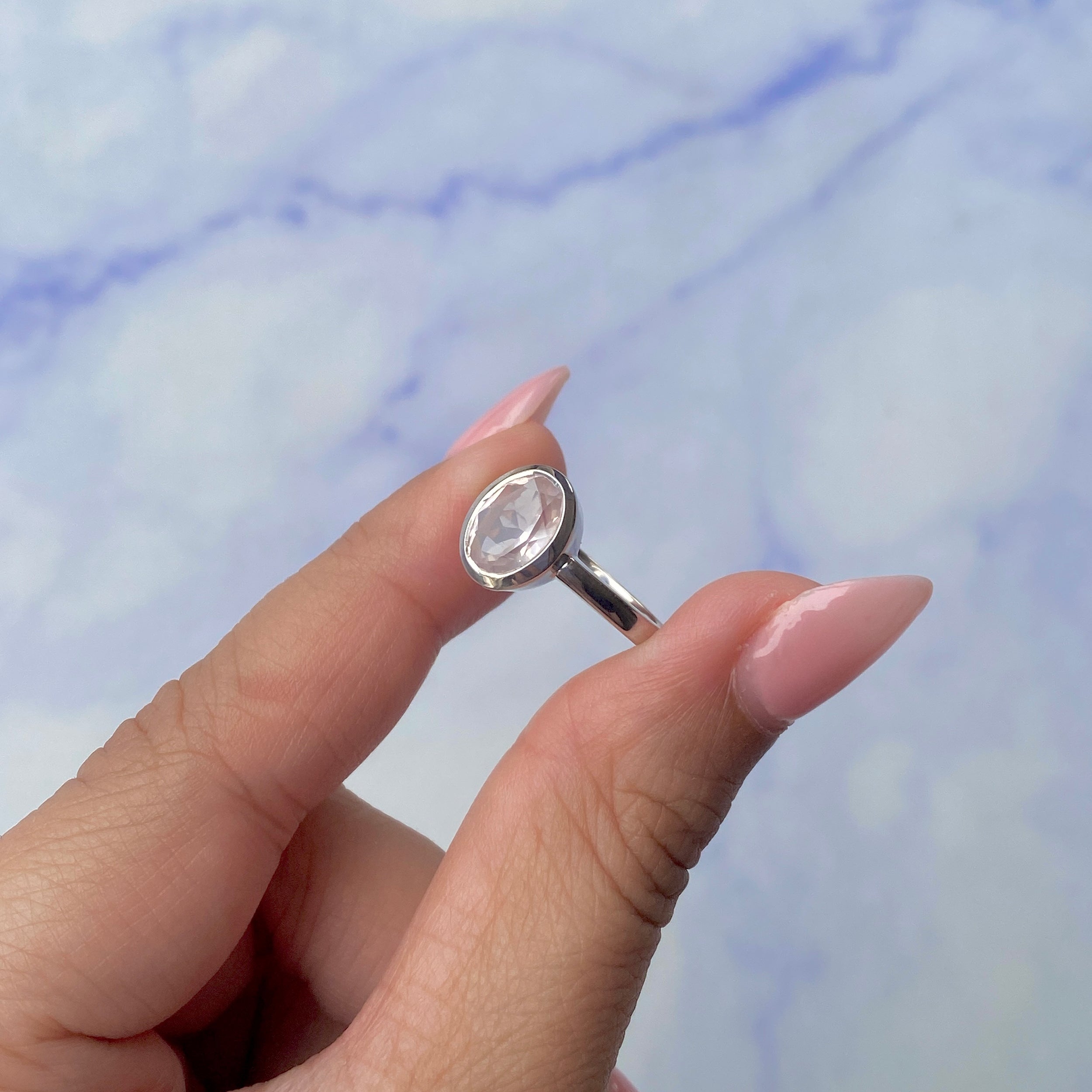 Rose Quartz Ring-(RSQ-SR-251.)