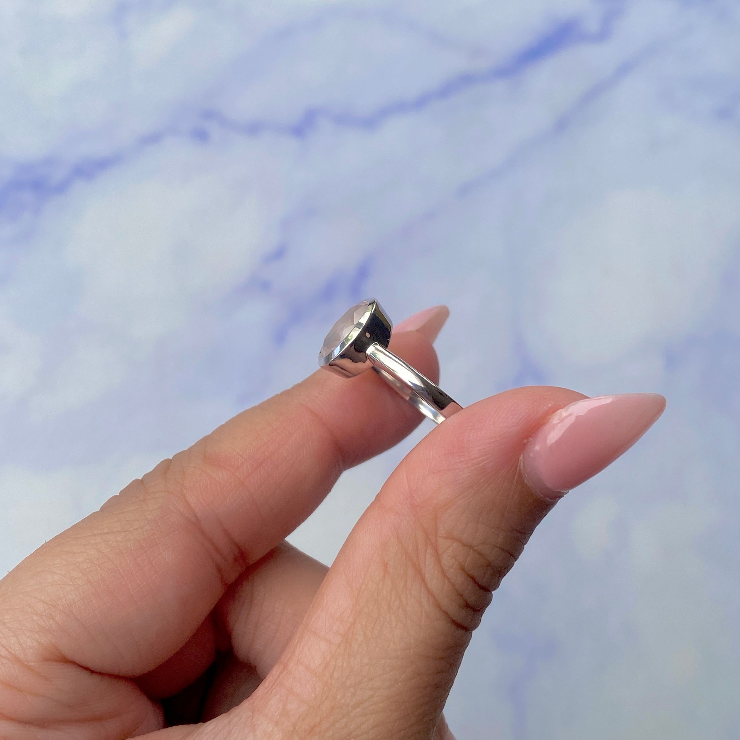 Rose Quartz Ring-(RSQ-SR-251.)