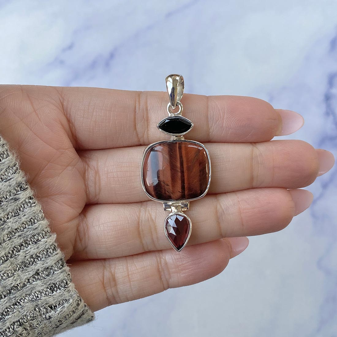 Red Tiger Eye Pendant-(RTE-P-35.)
