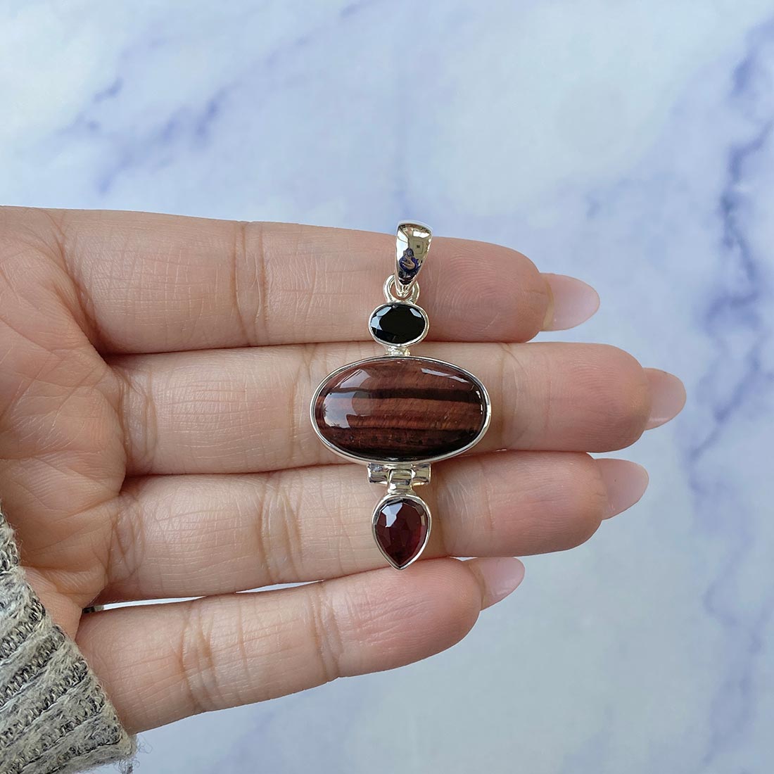 Red Tiger Eye Pendant-(RTE-P-37.)