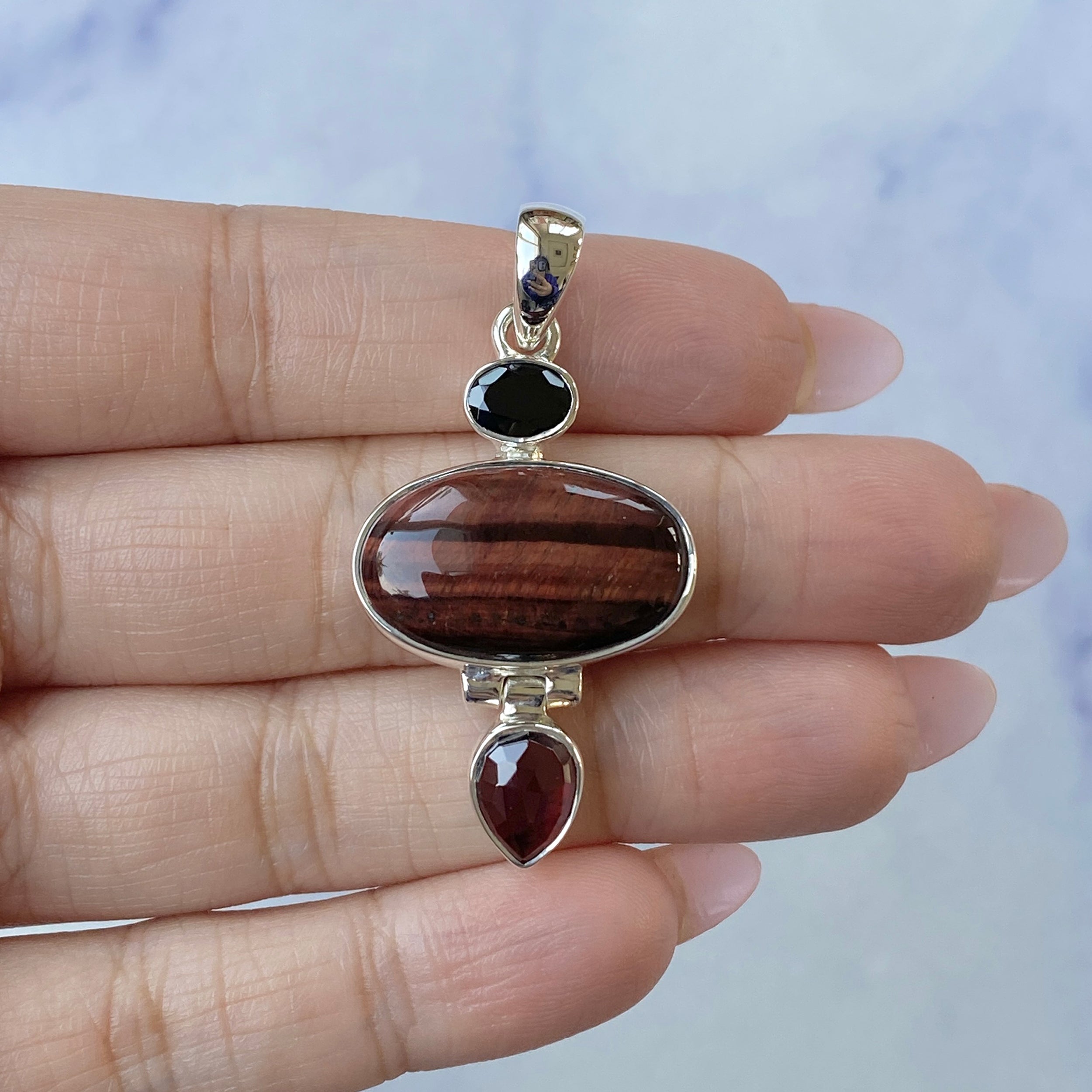Red Tiger Eye Pendant-(RTE-P-37.)