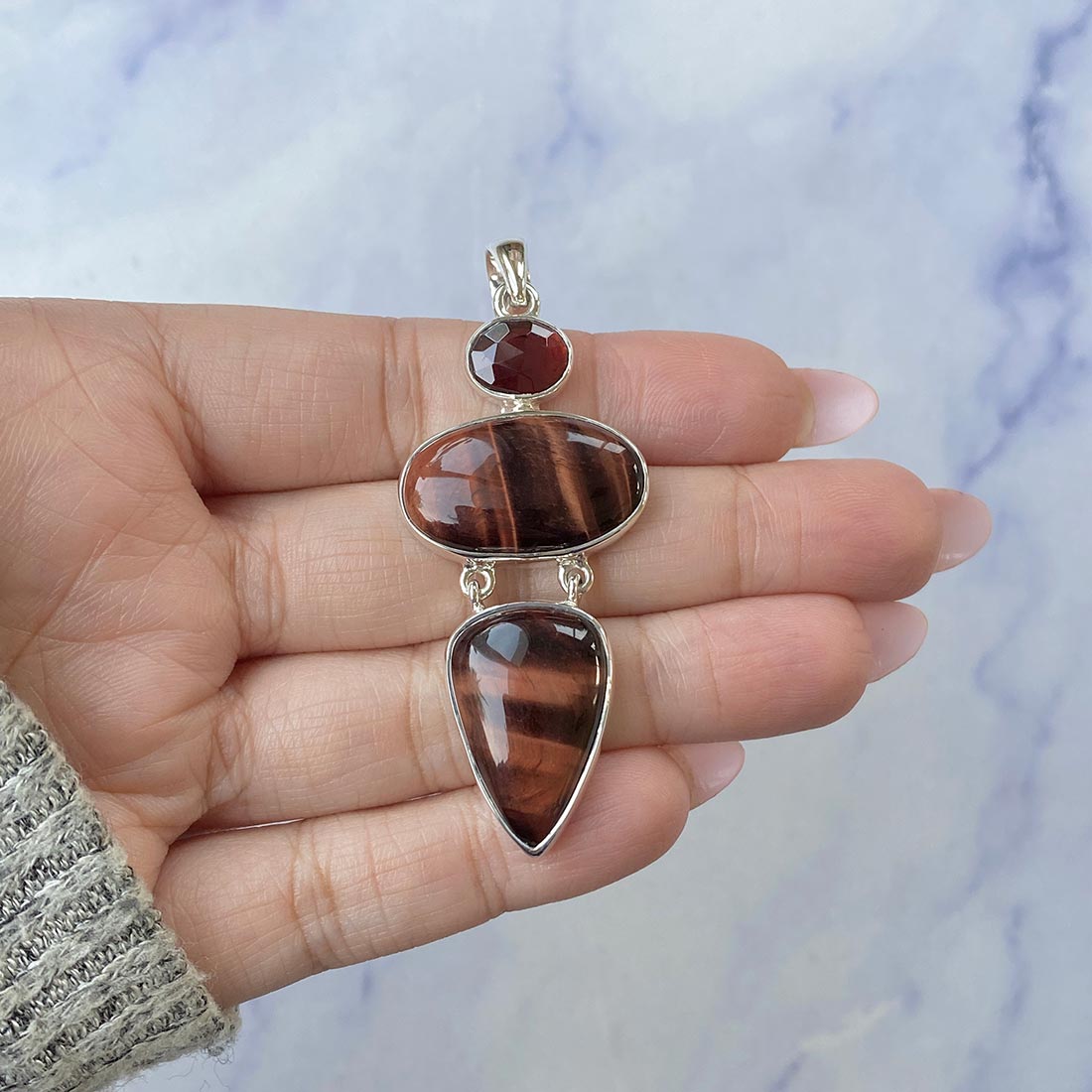 Red Tiger Eye Pendant-(RTE-P-43.)