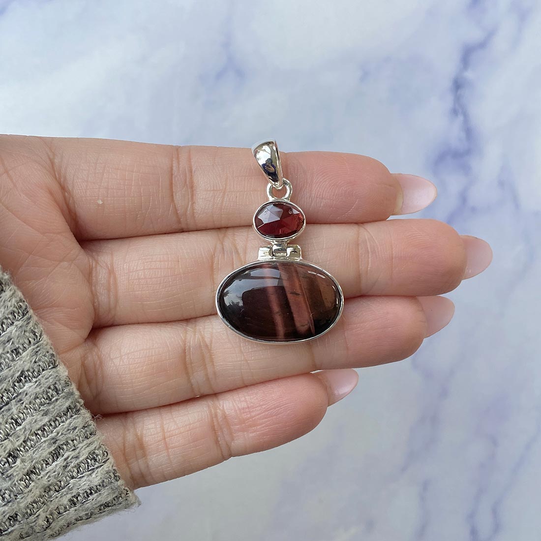 Red Tiger Eye Pendant-(RTE-P-44.)
