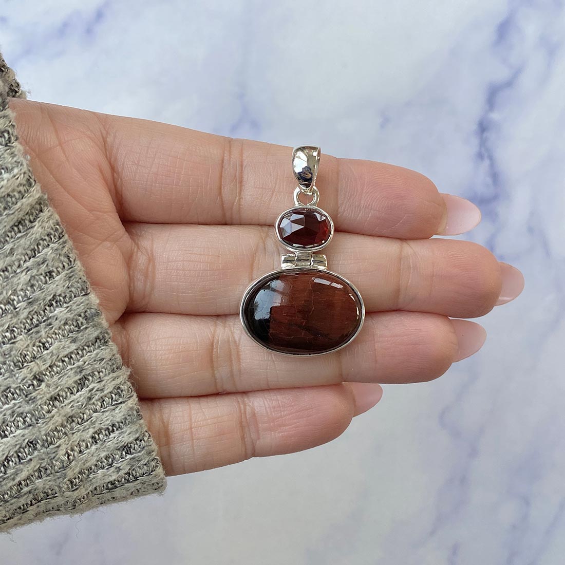 Red Tiger Eye Pendant-(RTE-P-51.)