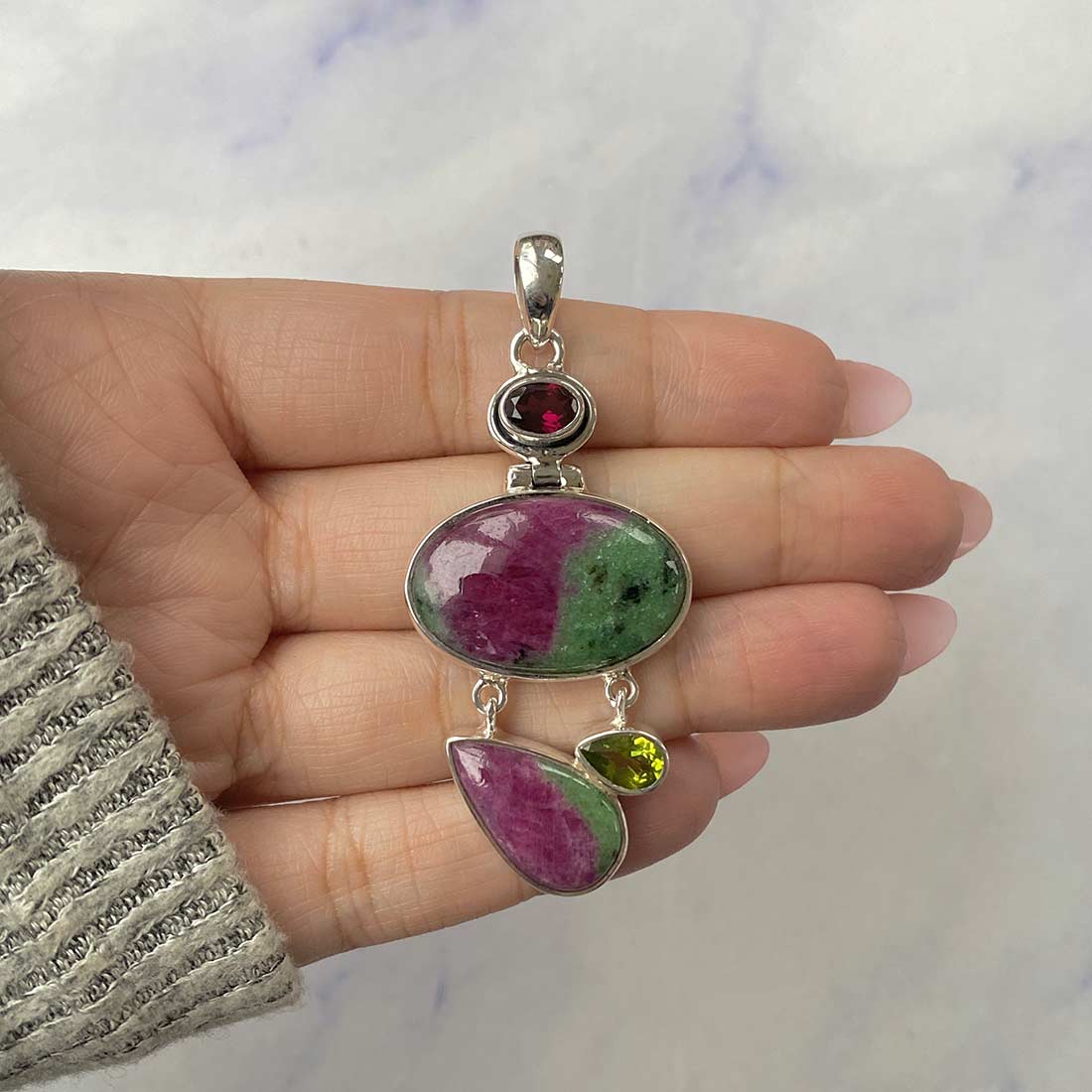 Ruby Zoisite Pendant-(RZS-P-69.)