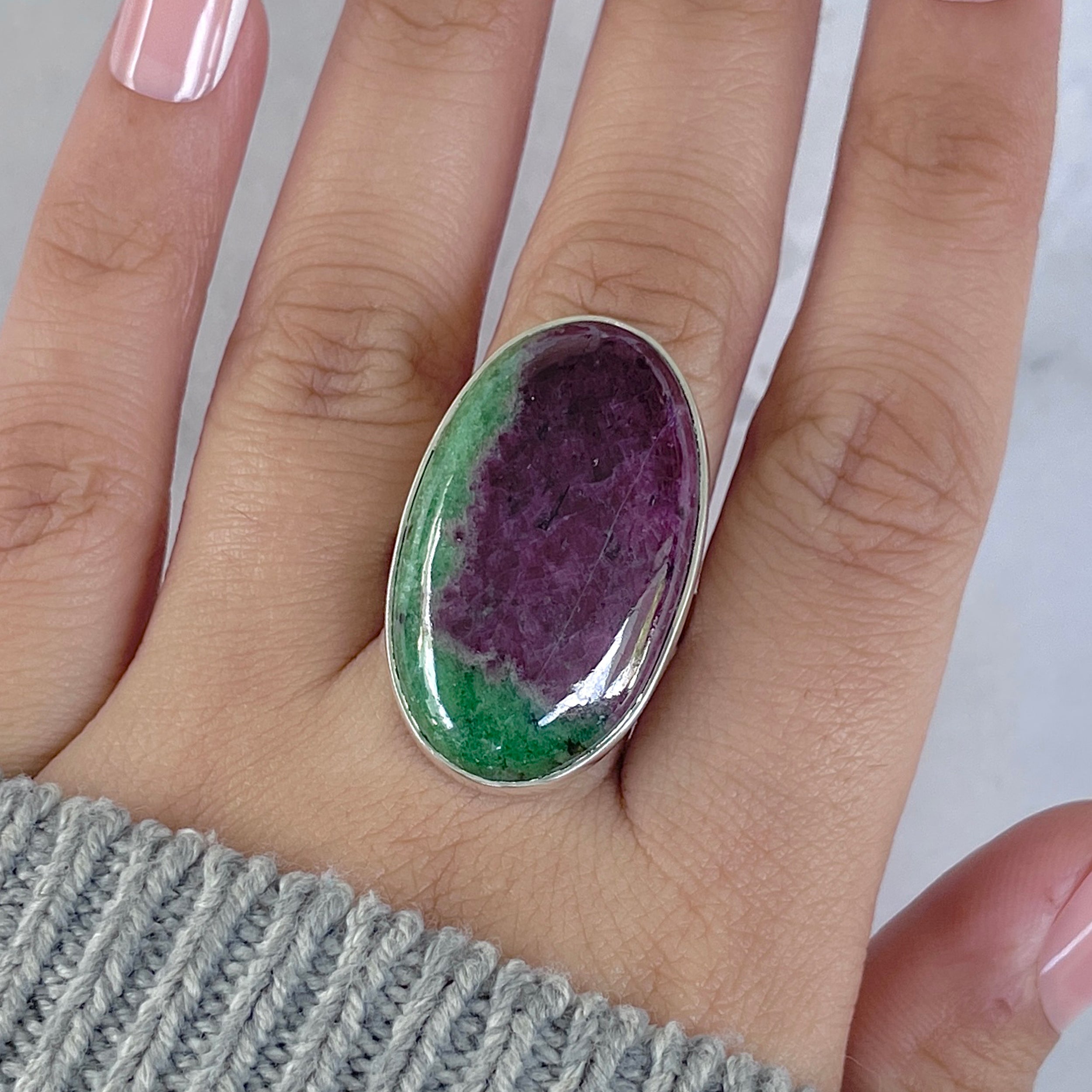 Ruby Zoisite Adjustable Ring-(RZS-R-100.)