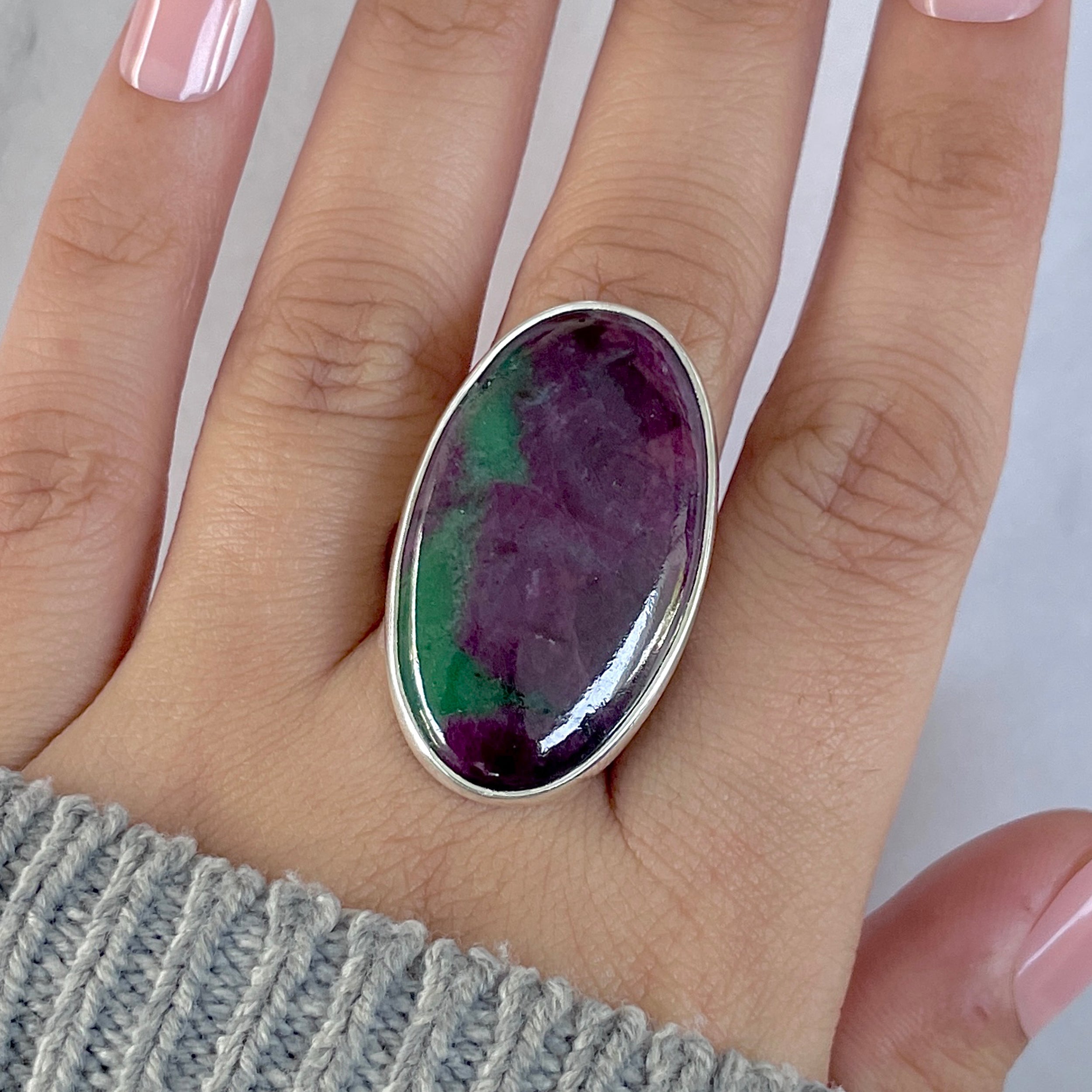 Ruby Zoisite Adjustable Ring-(RZS-R-101.)