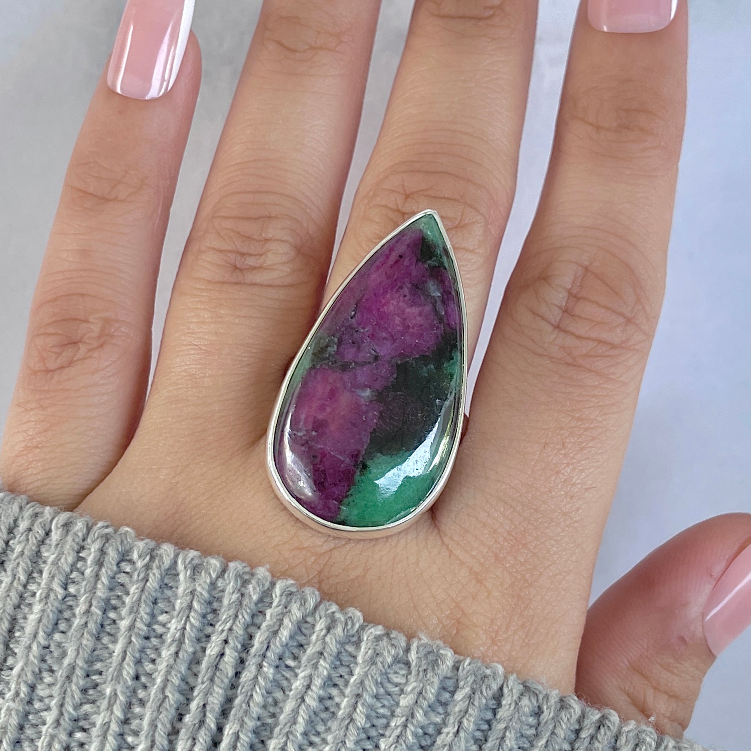 Ruby Zoisite Adjustable Ring-(RZS-R-102.)