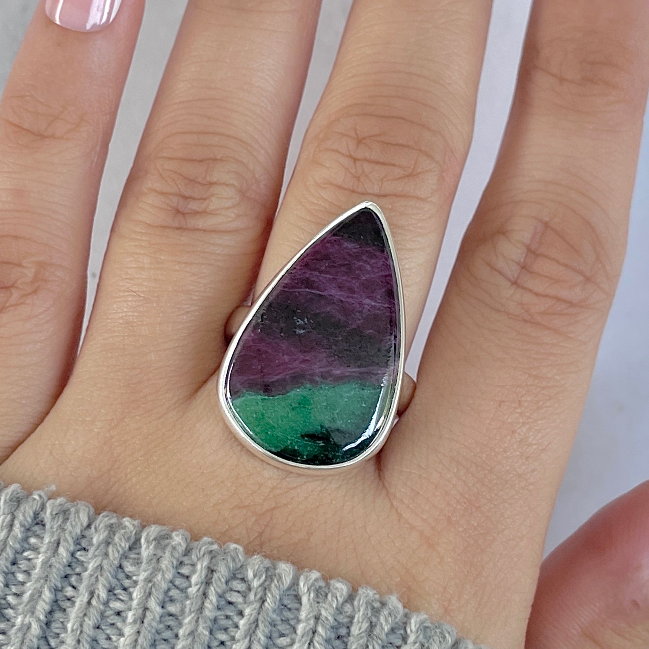 Ruby Zoisite Adjustable Ring-(RZS-R-103.)