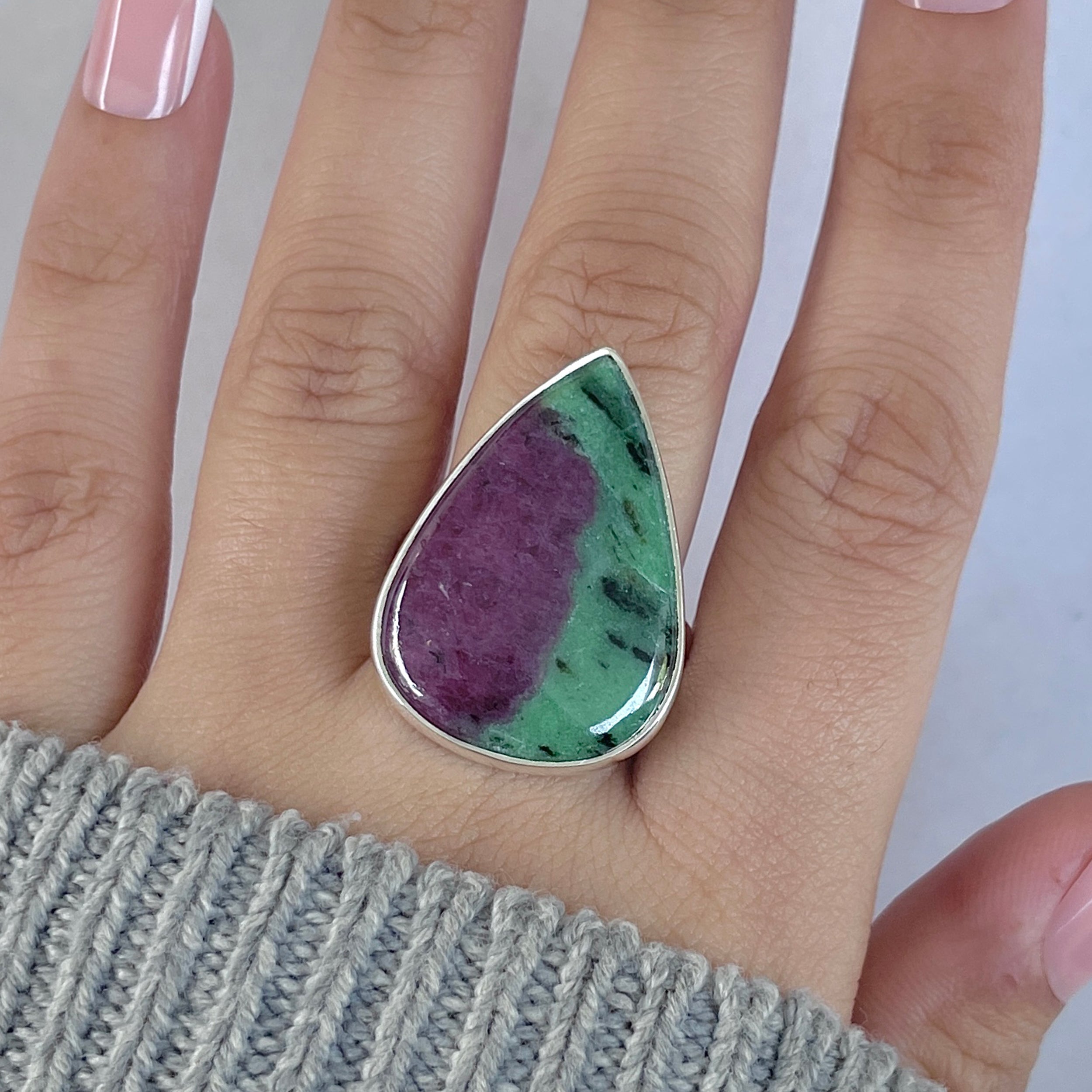 Ruby Zoisite Adjustable Ring-(RZS-R-104.)