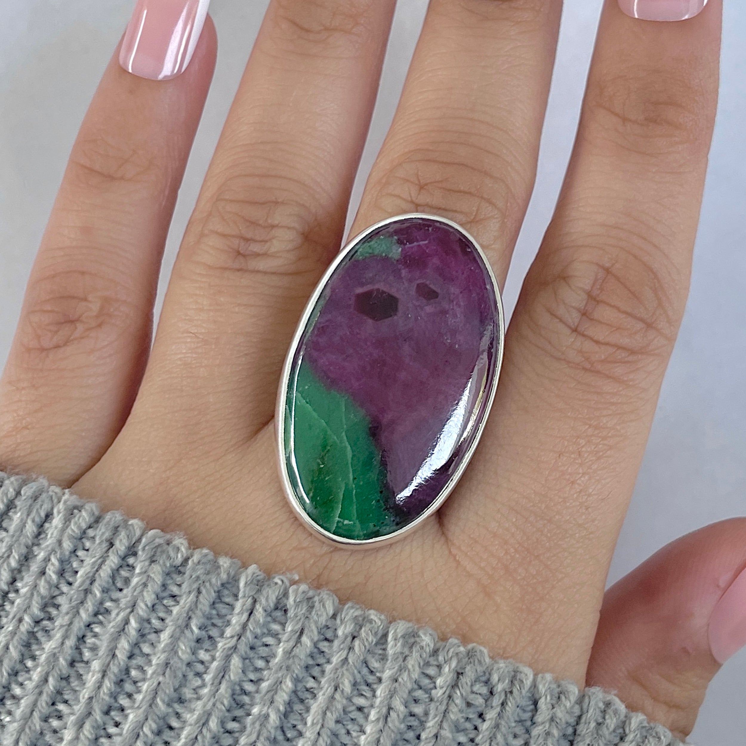 Ruby Zoisite Adjustable Ring-(RZS-R-105.)
