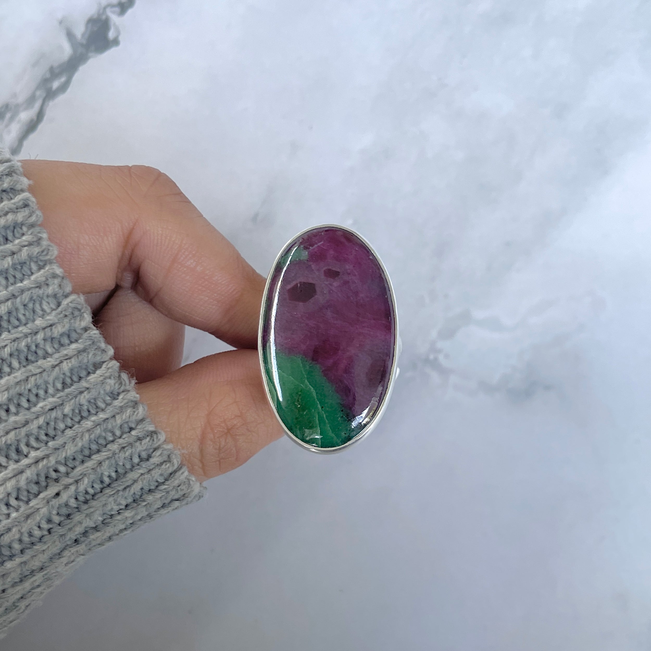 Ruby Zoisite Adjustable Ring-(RZS-R-105.)