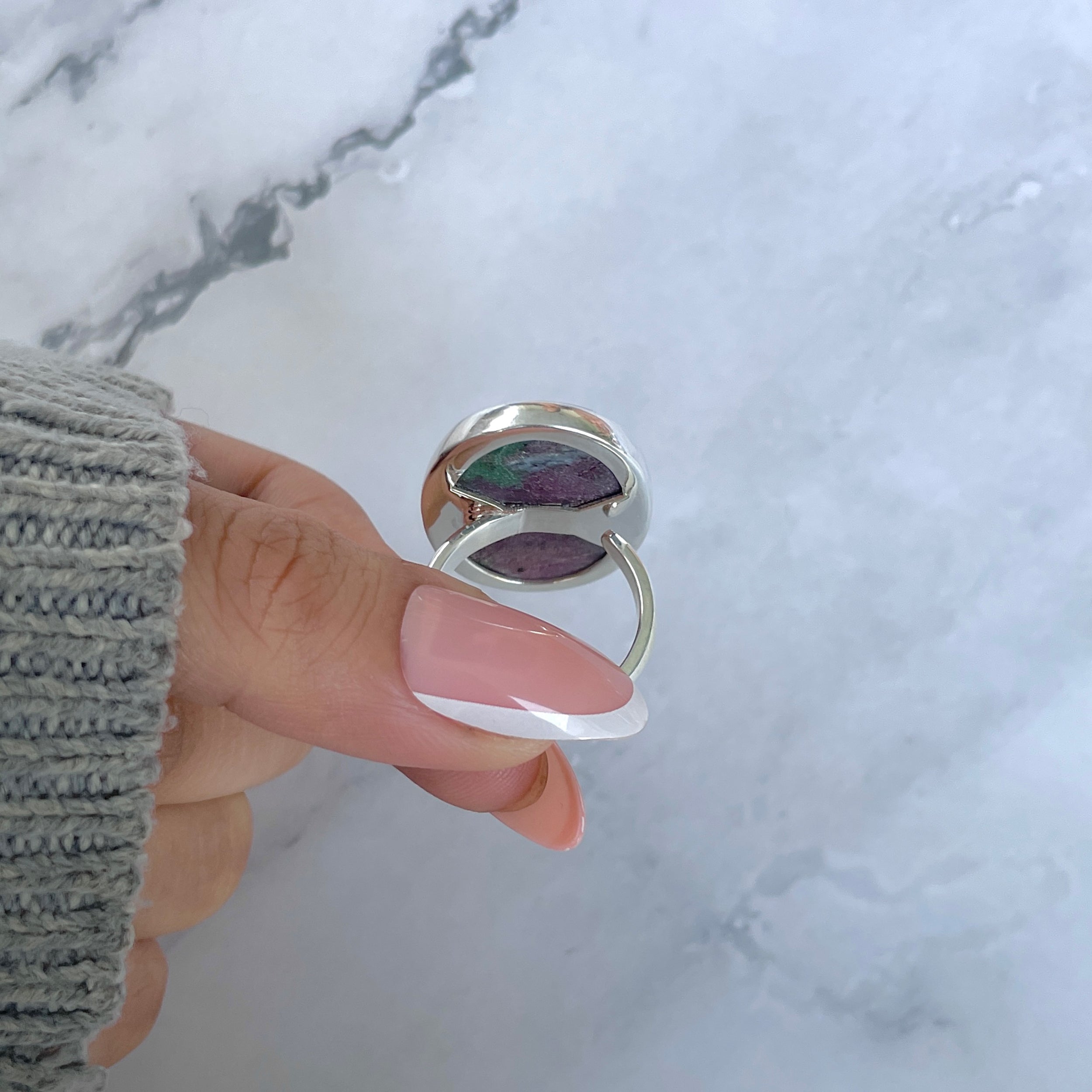 Ruby Zoisite Adjustable Ring-(RZS-R-105.)