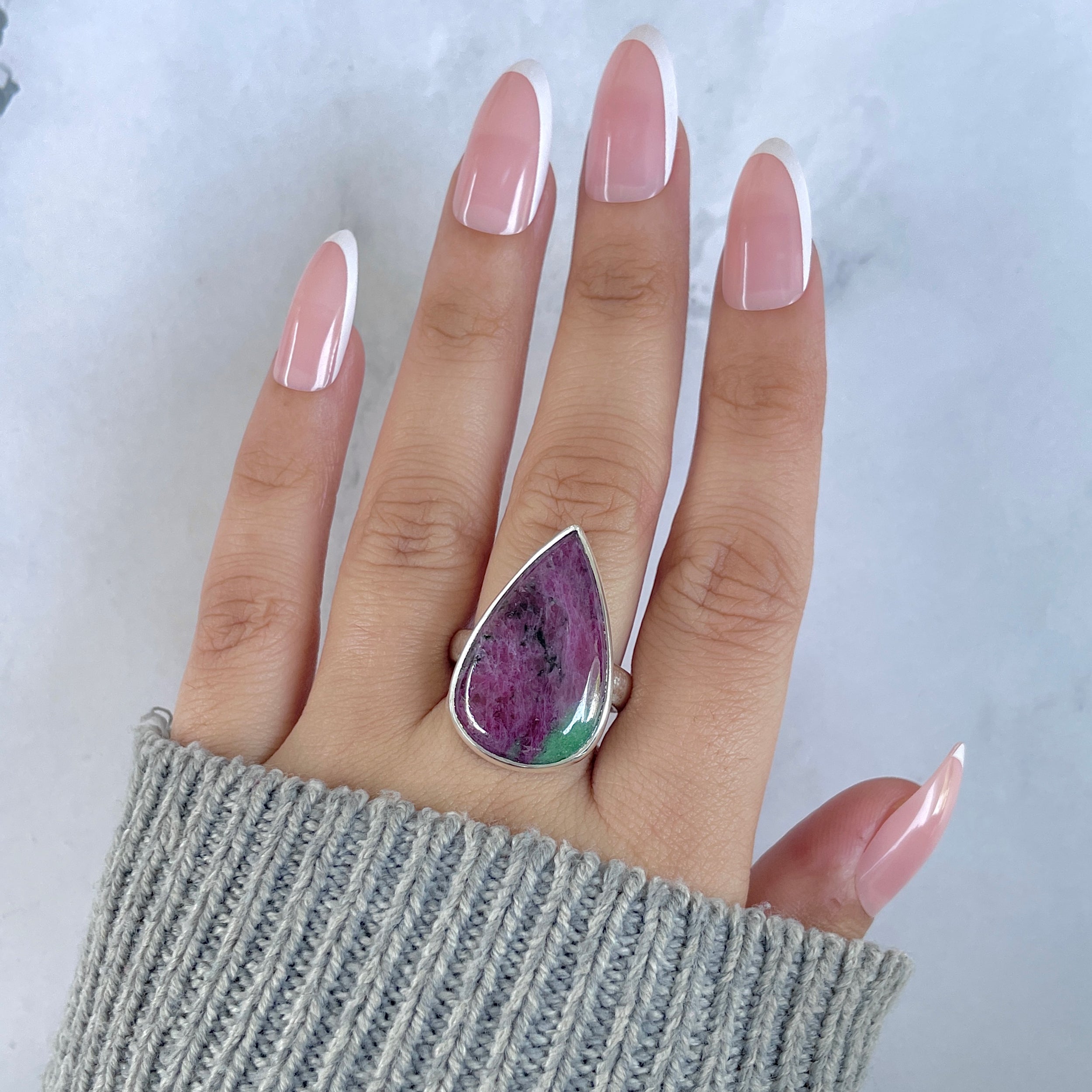 Ruby Zoisite Adjustable Ring-(RZS-R-106.)