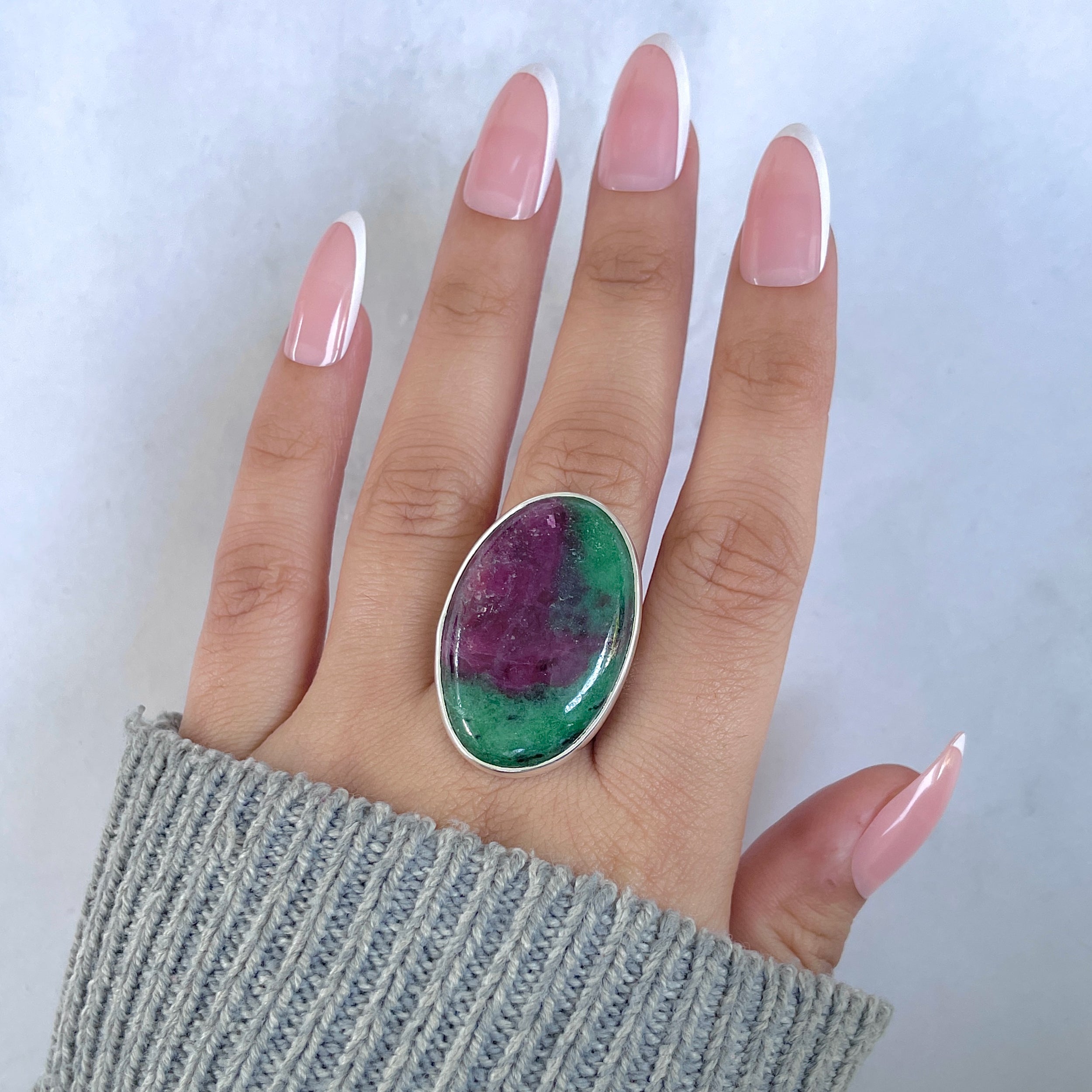 Ruby Zoisite Adjustable Ring-(RZS-R-107.)