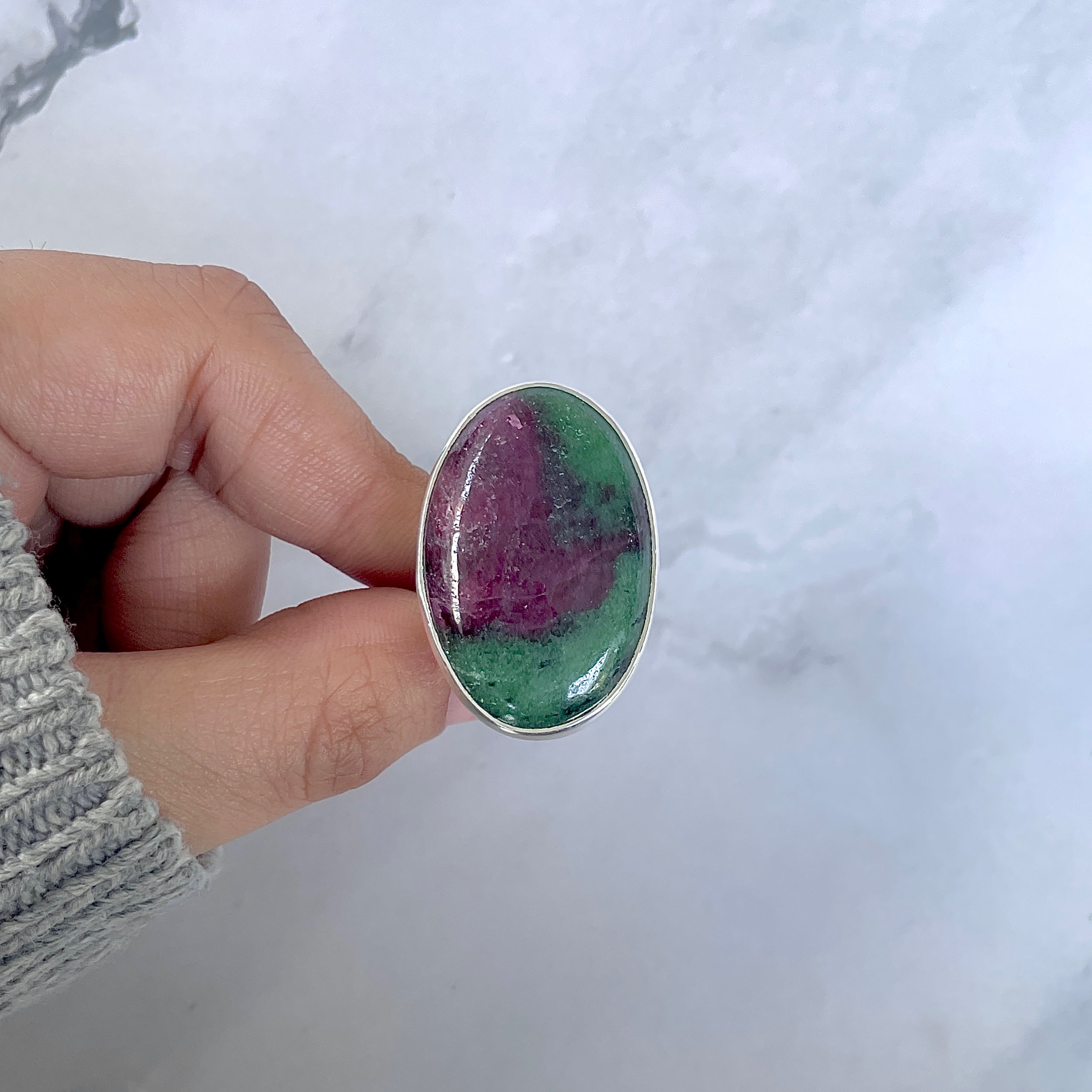 Ruby Zoisite Adjustable Ring-(RZS-R-107.)