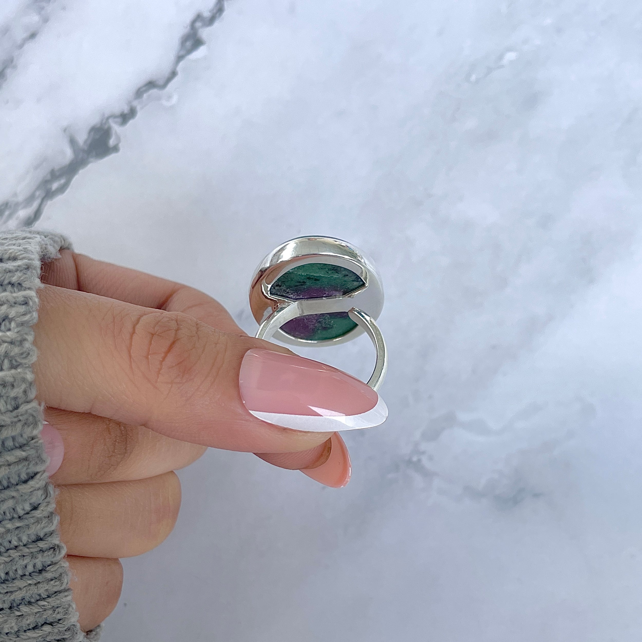 Ruby Zoisite Adjustable Ring-(RZS-R-107.)