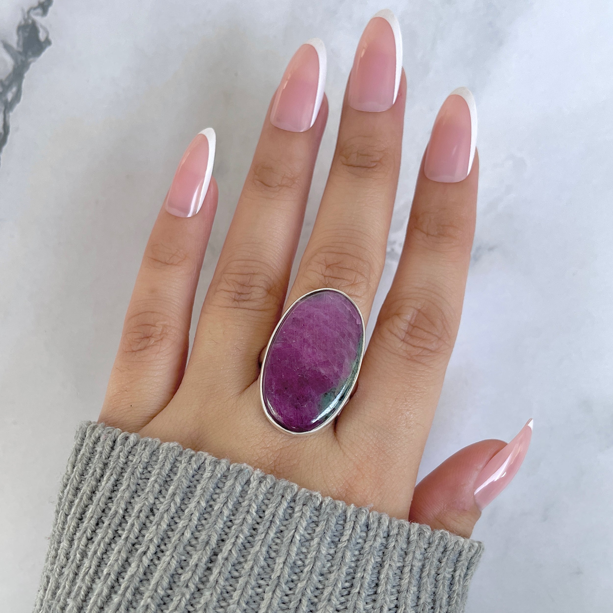 Ruby Zoisite Adjustable Ring-(RZS-R-73.)