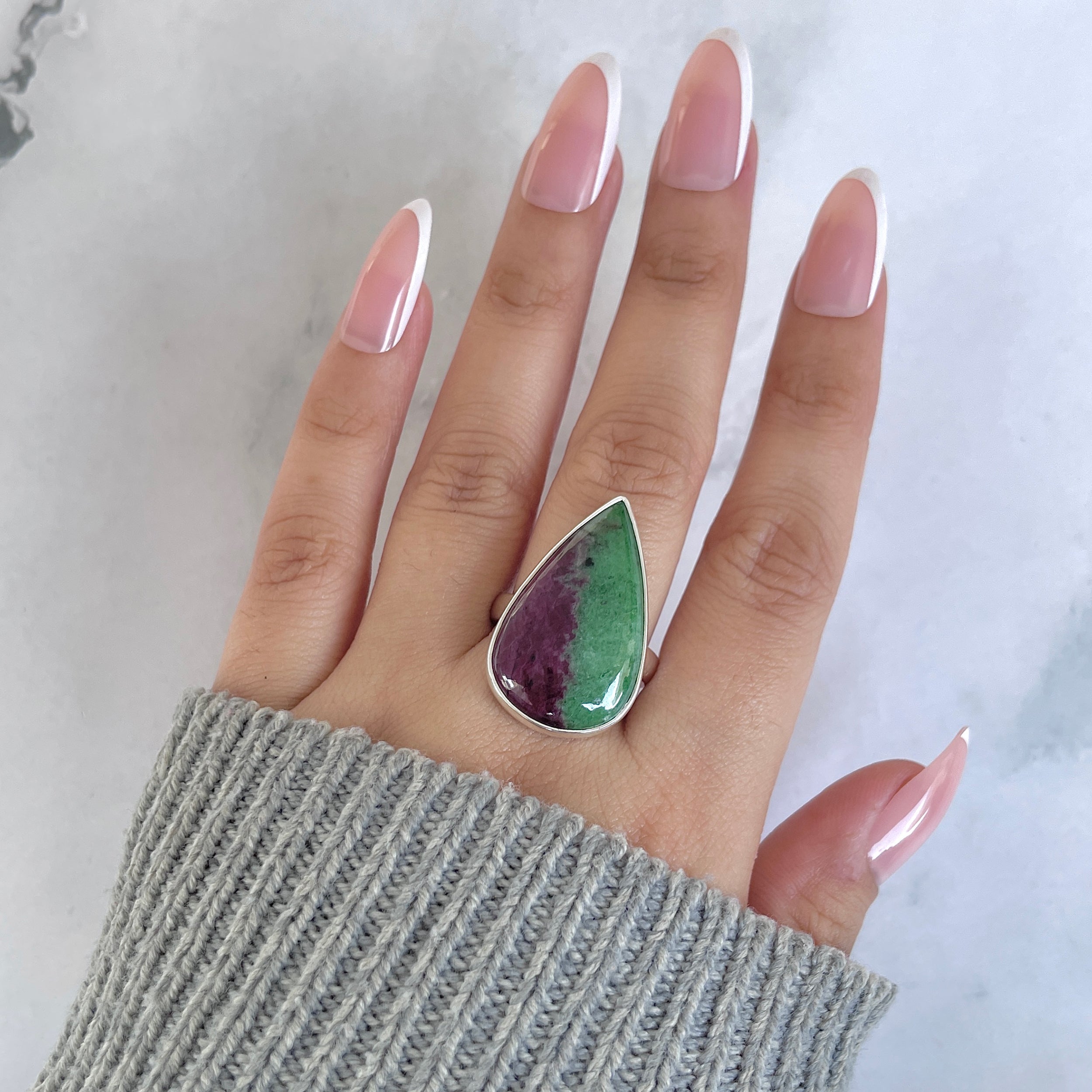 Ruby Zoisite Adjustable Ring-(RZS-R-74.)