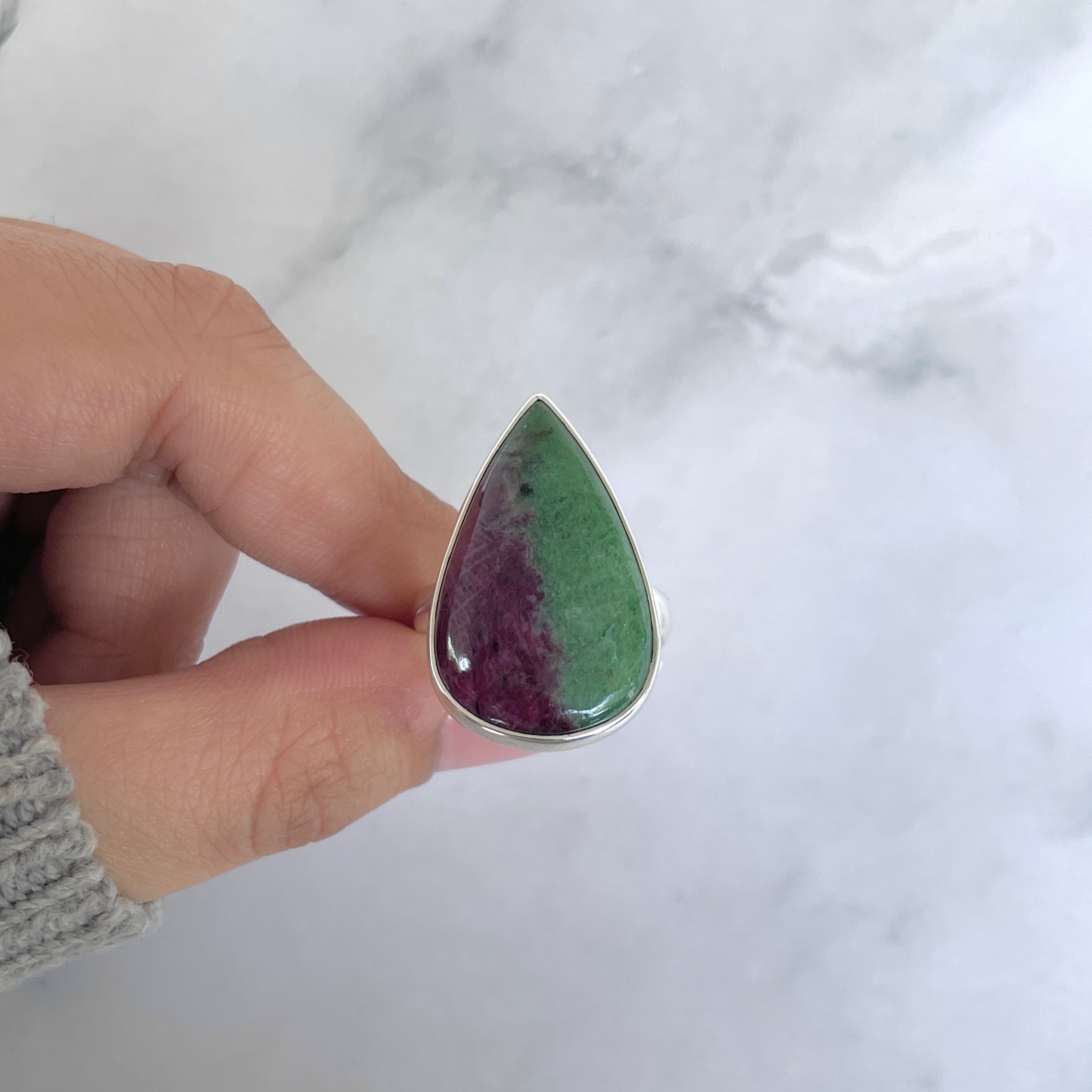 Ruby Zoisite Adjustable Ring-(RZS-R-74.)