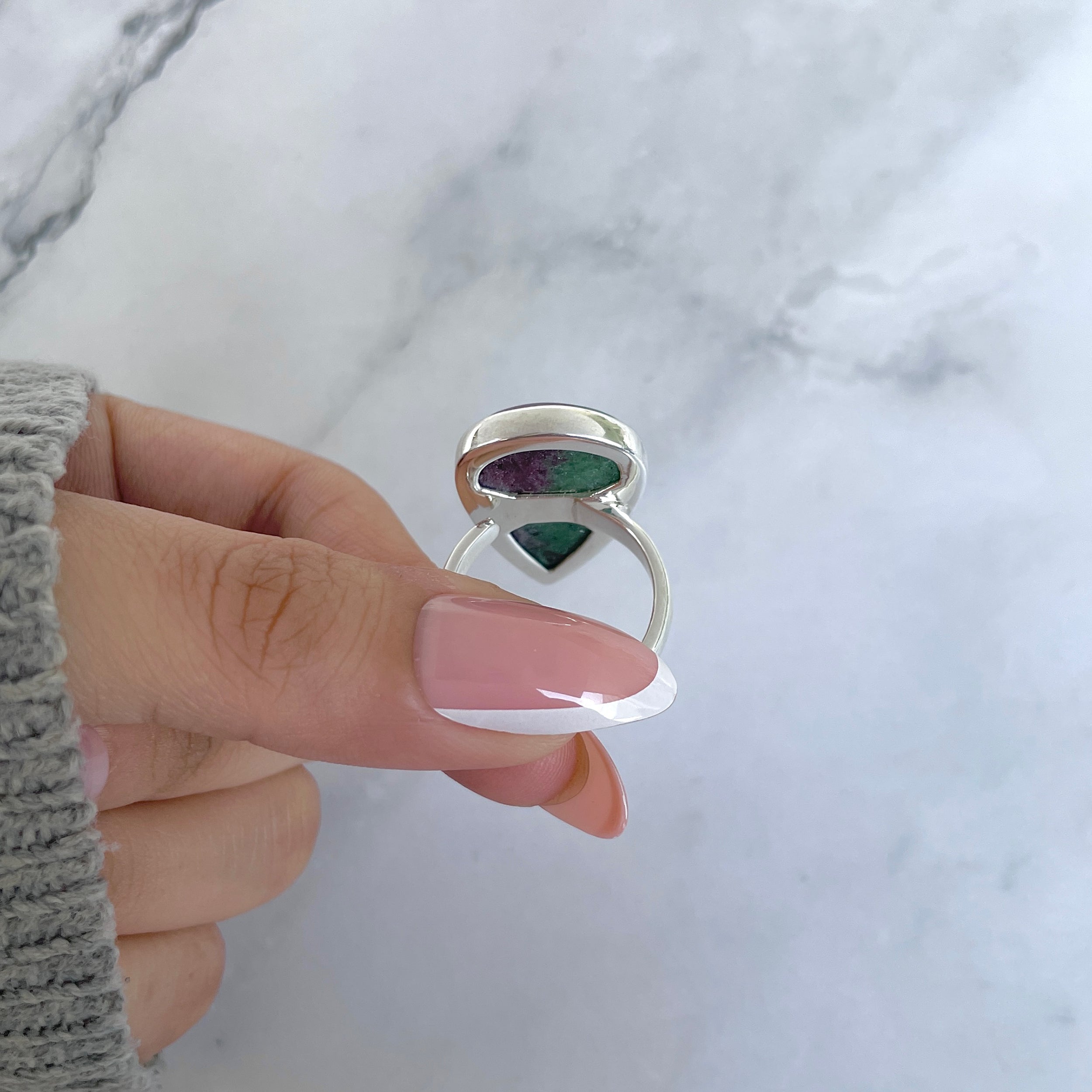 Ruby Zoisite Adjustable Ring-(RZS-R-74.)