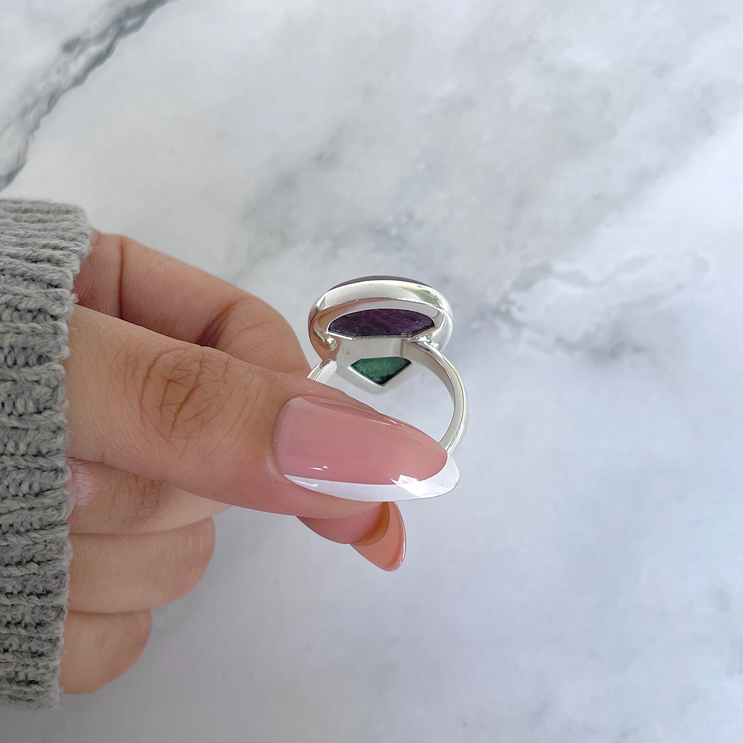 Ruby Zoisite Adjustable Ring-(RZS-R-75.)