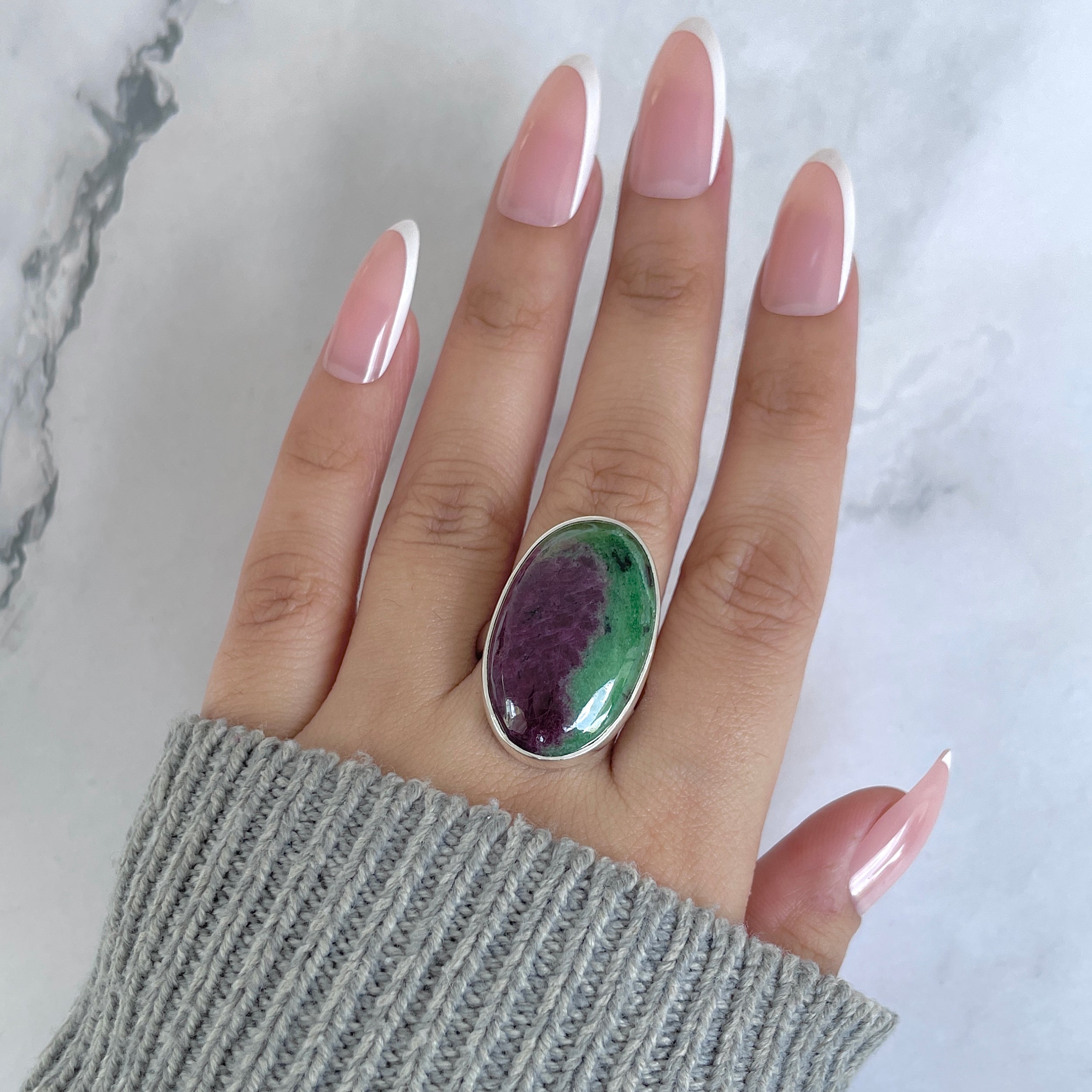 Ruby Zoisite Adjustable Ring-(RZS-R-76.)