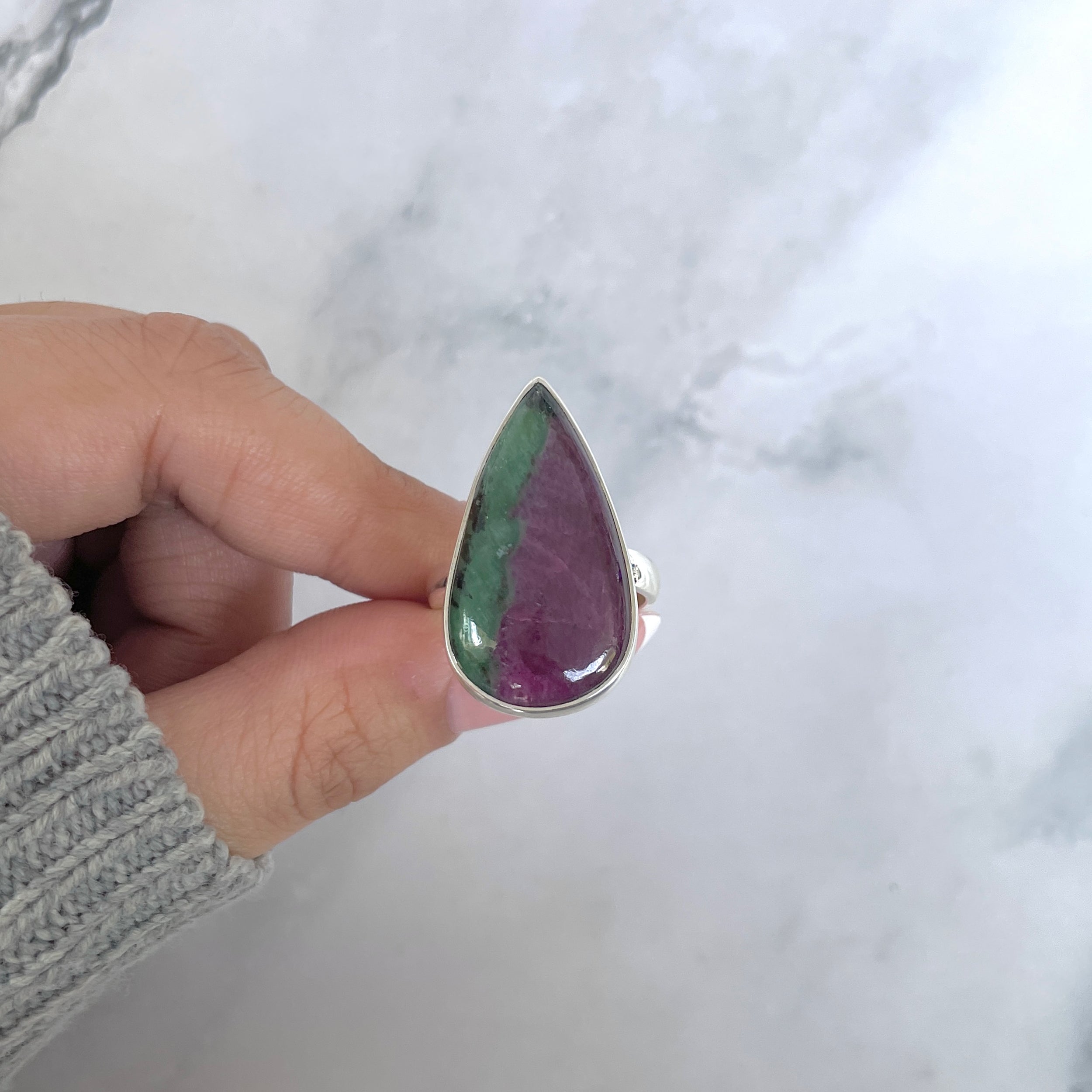 Ruby Zoisite Adjustable Ring-(RZS-R-77.)