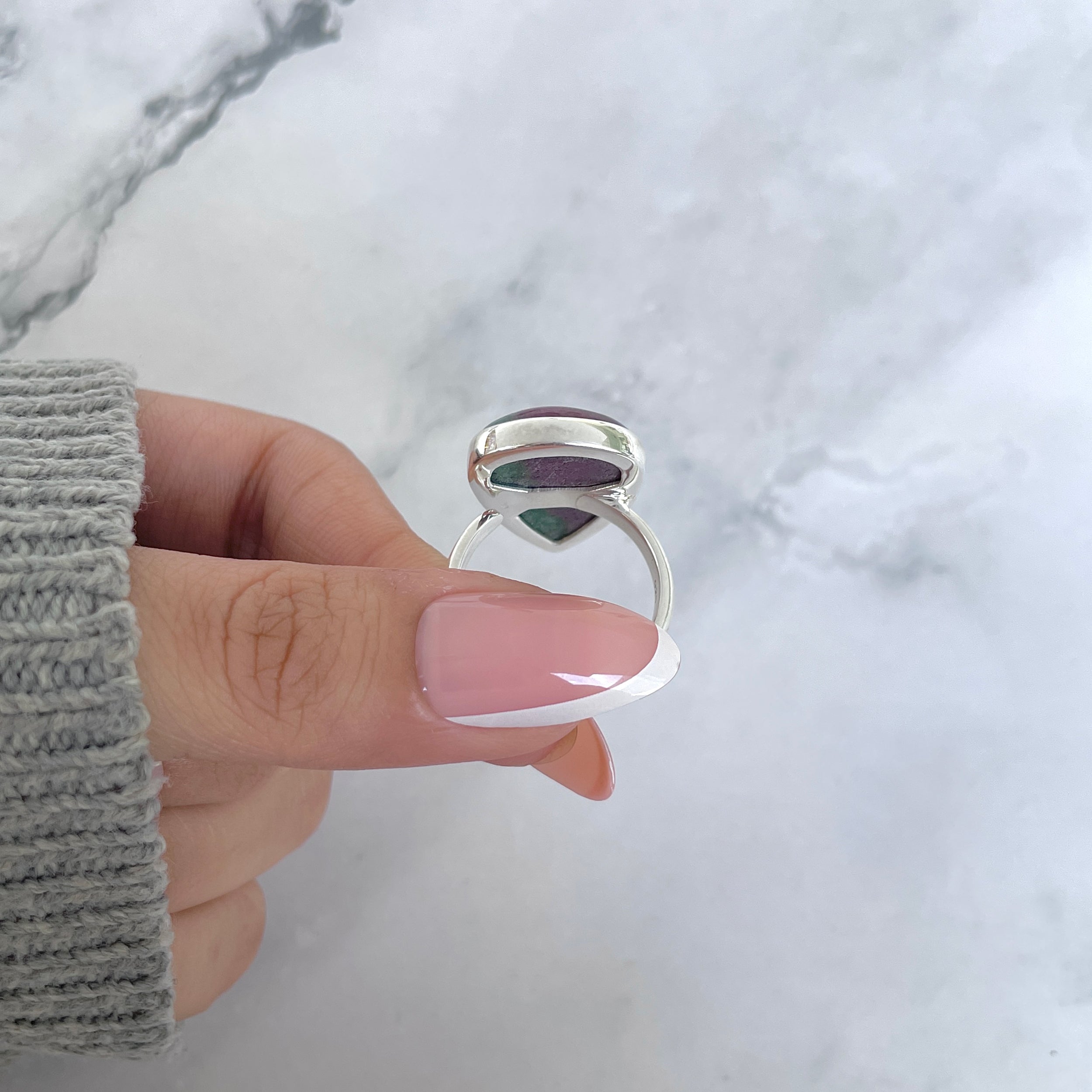 Ruby Zoisite Adjustable Ring-(RZS-R-77.)