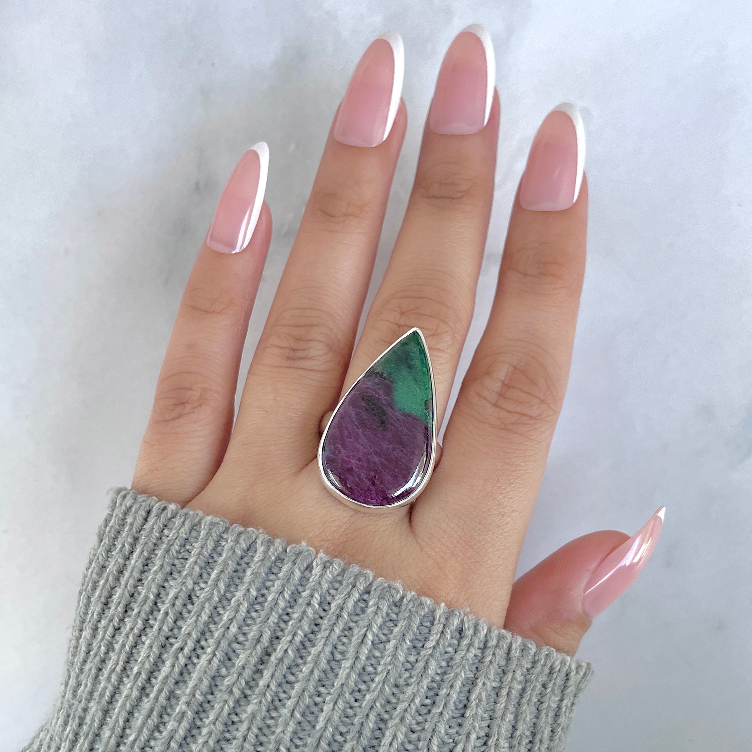 Ruby Zoisite Adjustable Ring-(RZS-R-78.)