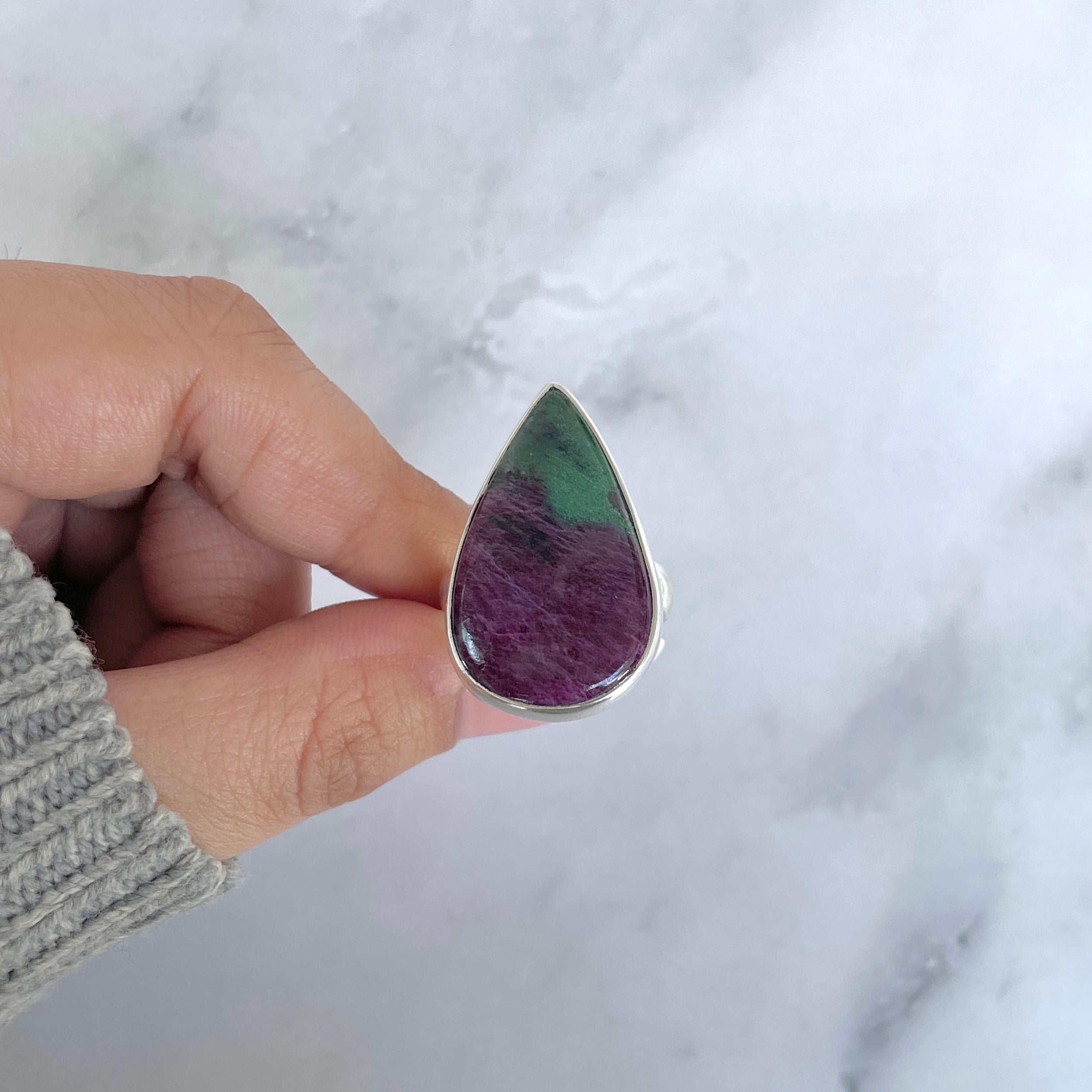 Ruby Zoisite Adjustable Ring-(RZS-R-78.)