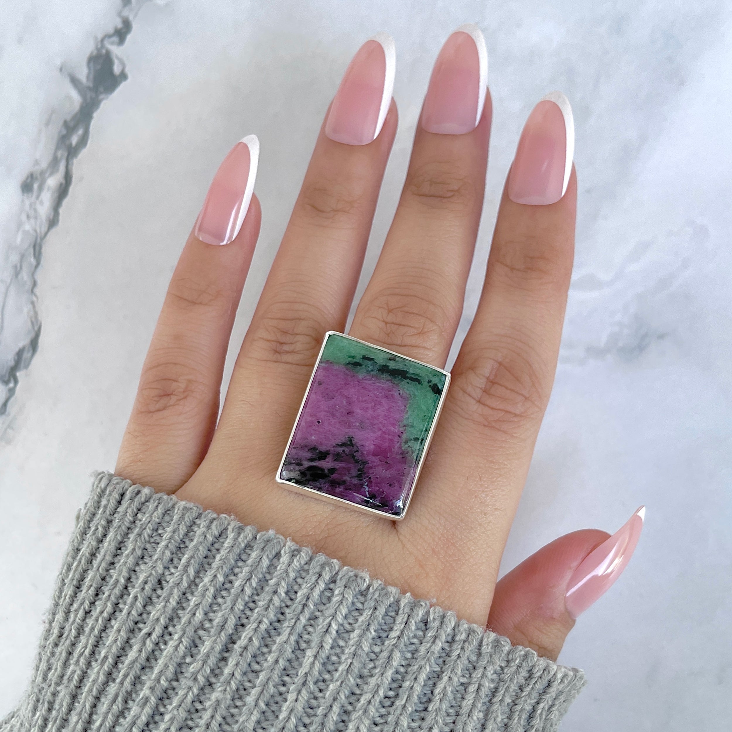 Ruby Zoisite Adjustable Ring-(RZS-R-79.)