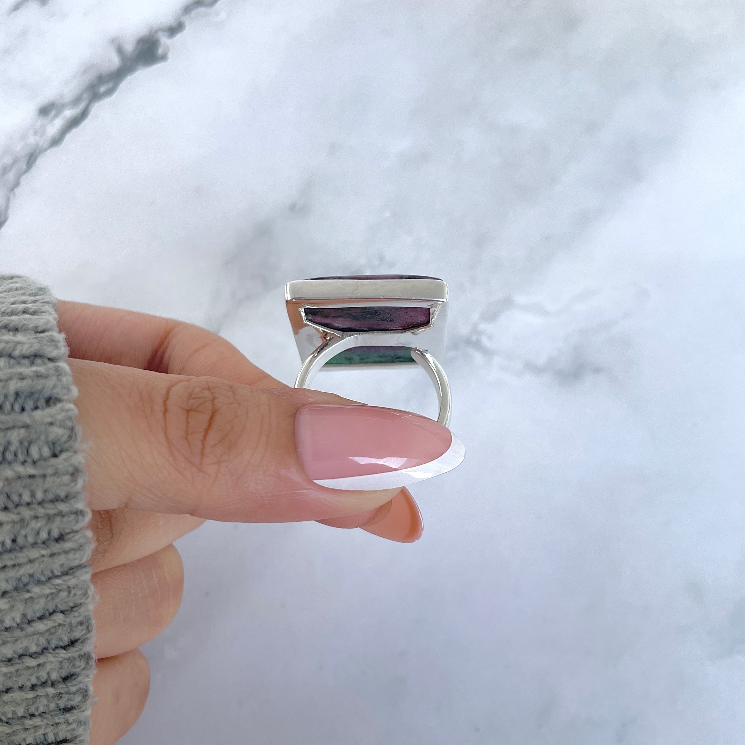 Ruby Zoisite Adjustable Ring-(RZS-R-79.)