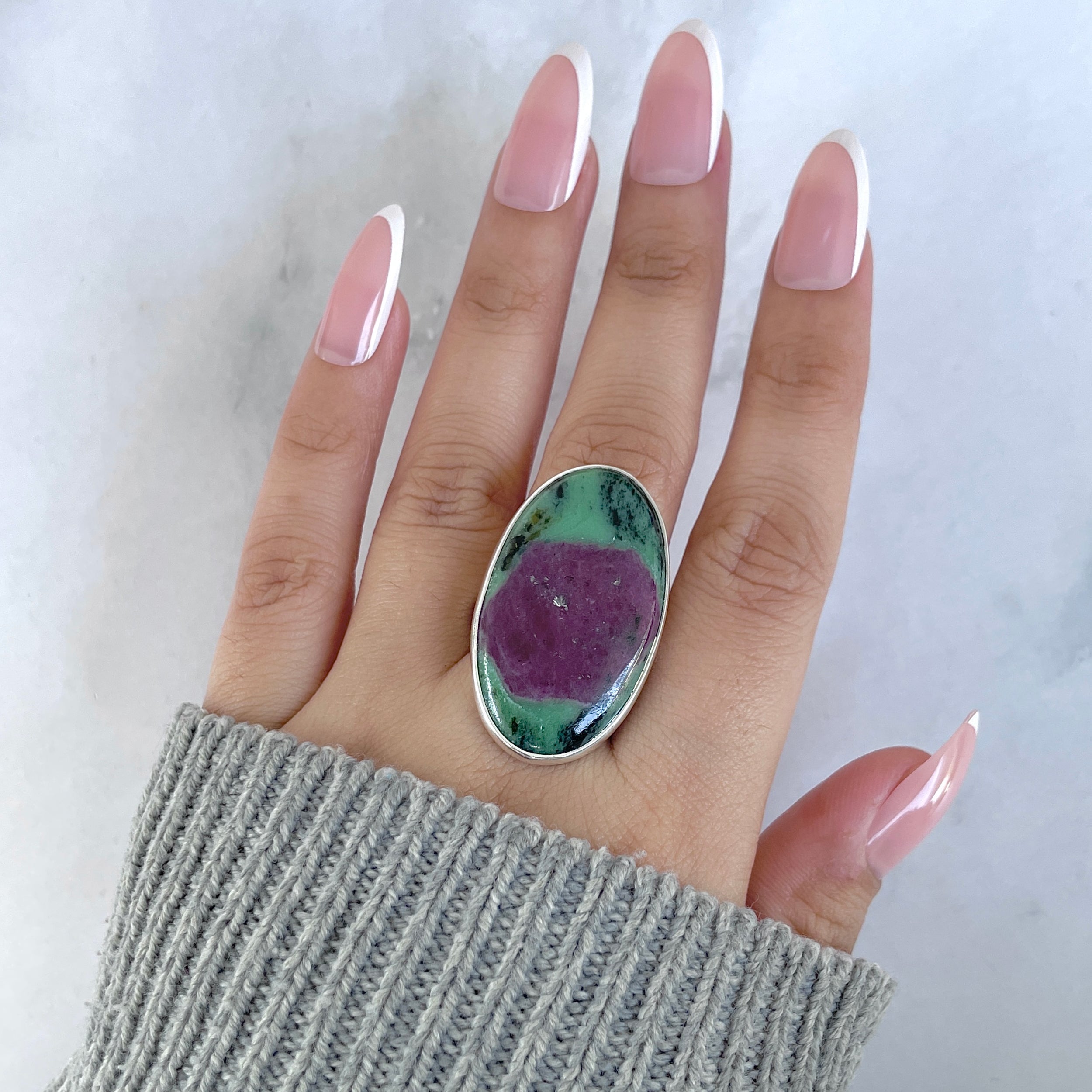 Ruby Zoisite Adjustable Ring-(RZS-R-80.)