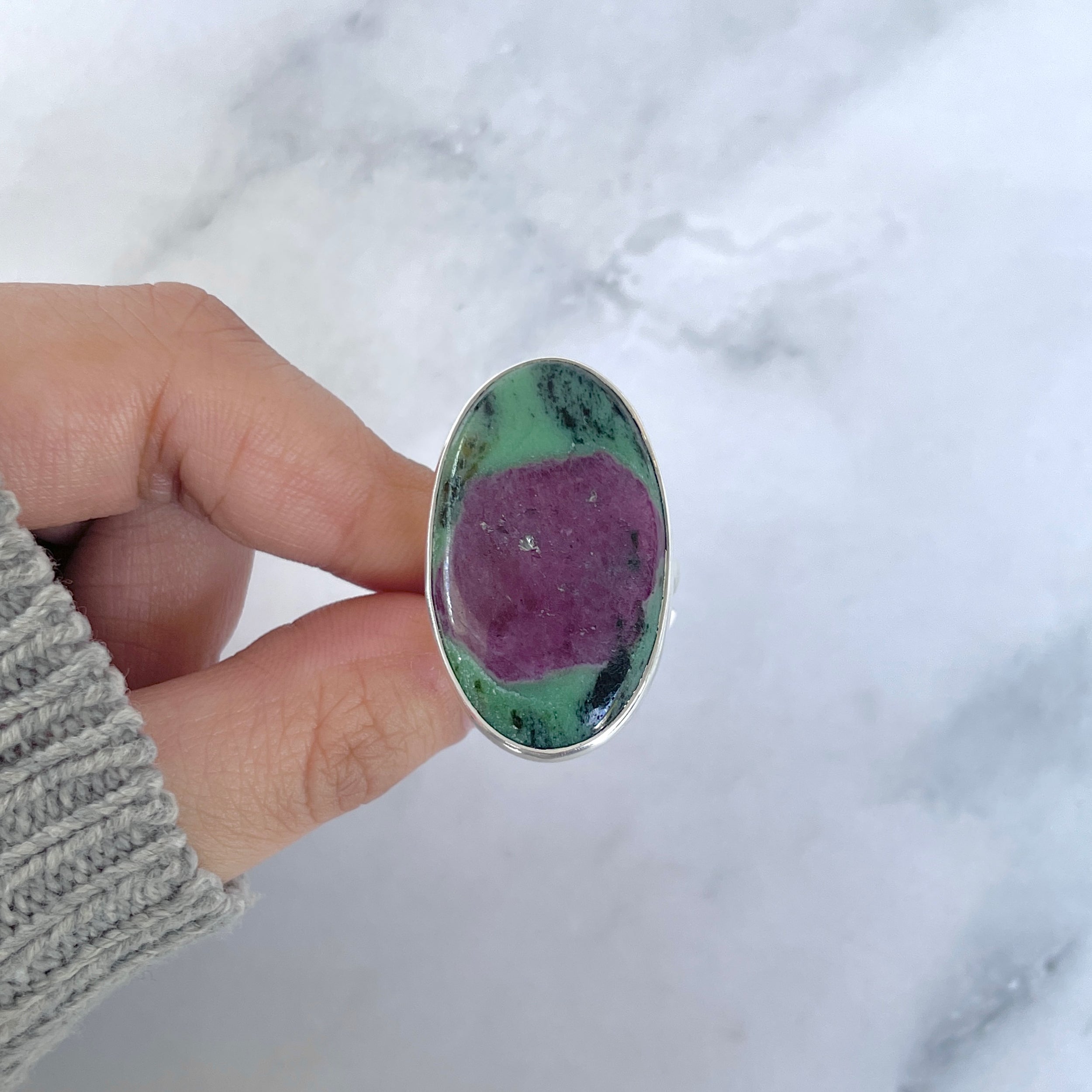 Ruby Zoisite Adjustable Ring-(RZS-R-80.)