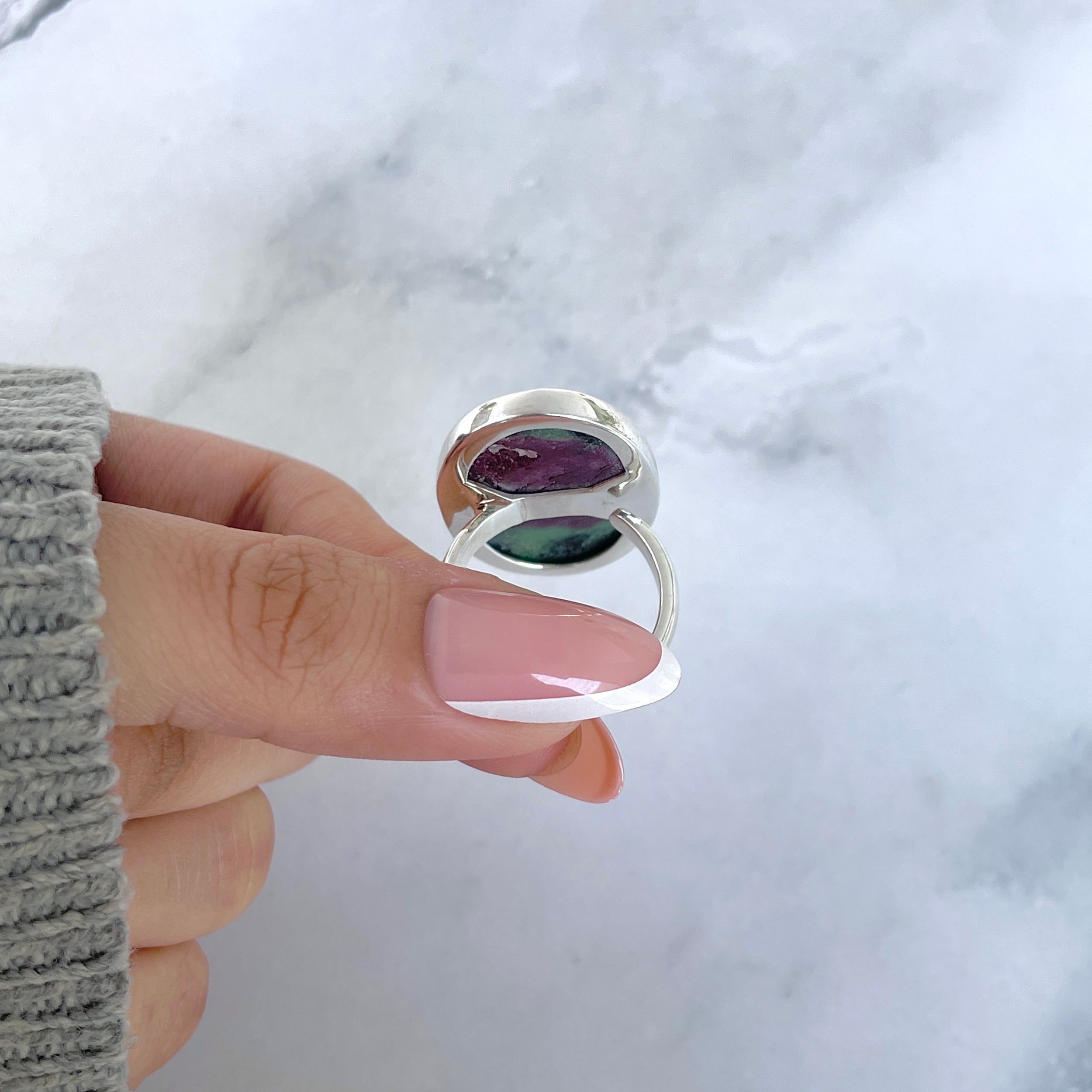 Ruby Zoisite Adjustable Ring-(RZS-R-80.)