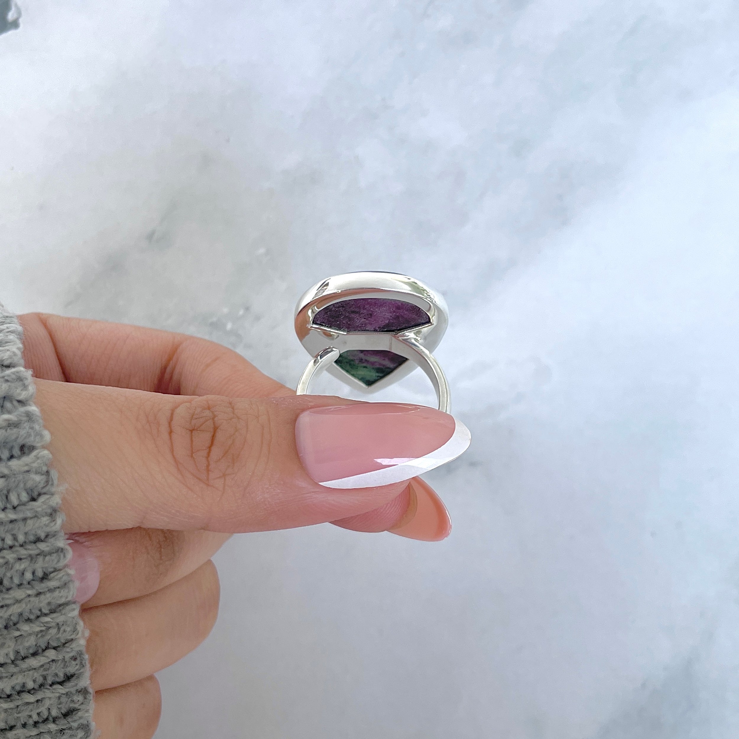 Ruby Zoisite Adjustable Ring-(RZS-R-81.)