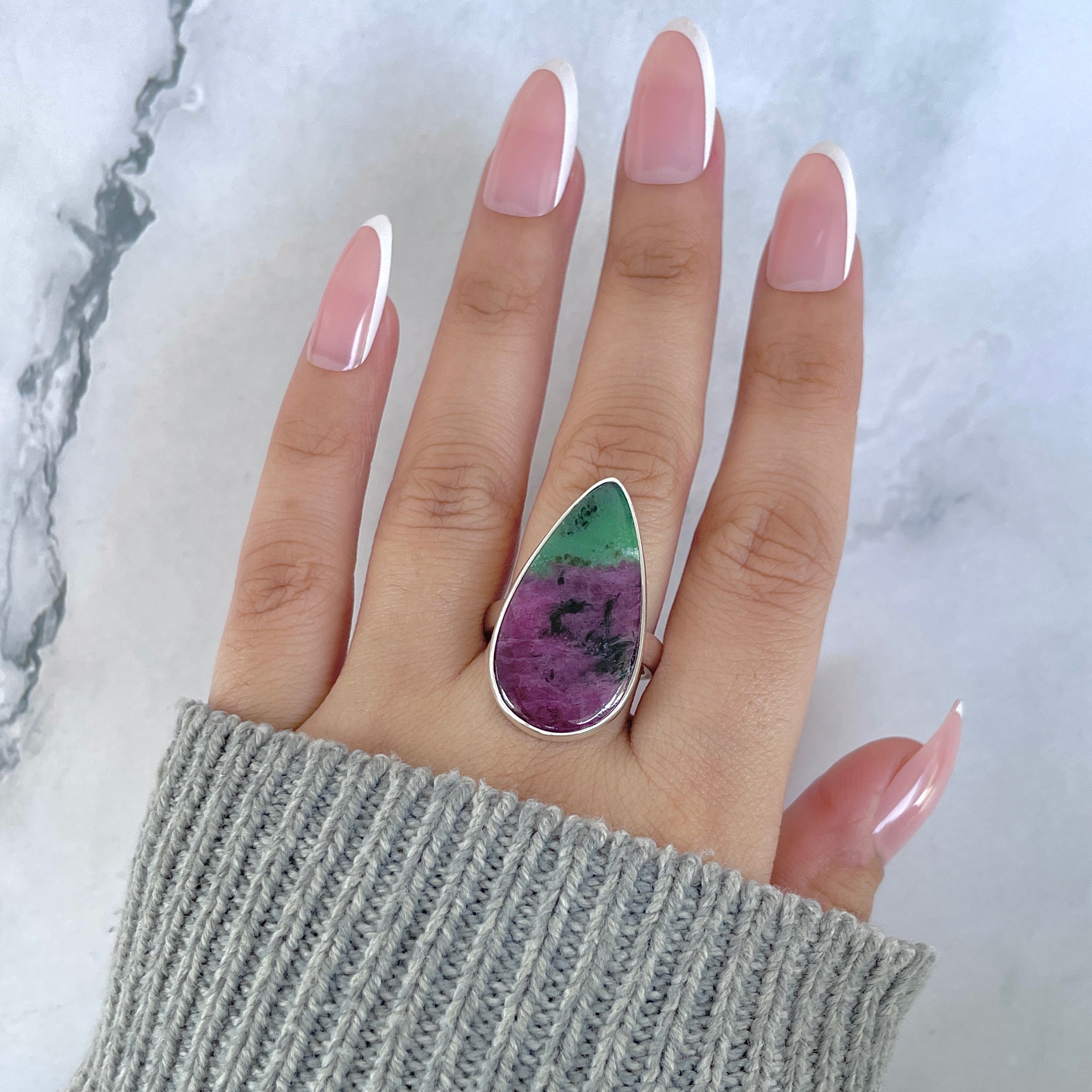 Ruby Zoisite Adjustable Ring-(RZS-R-82.)