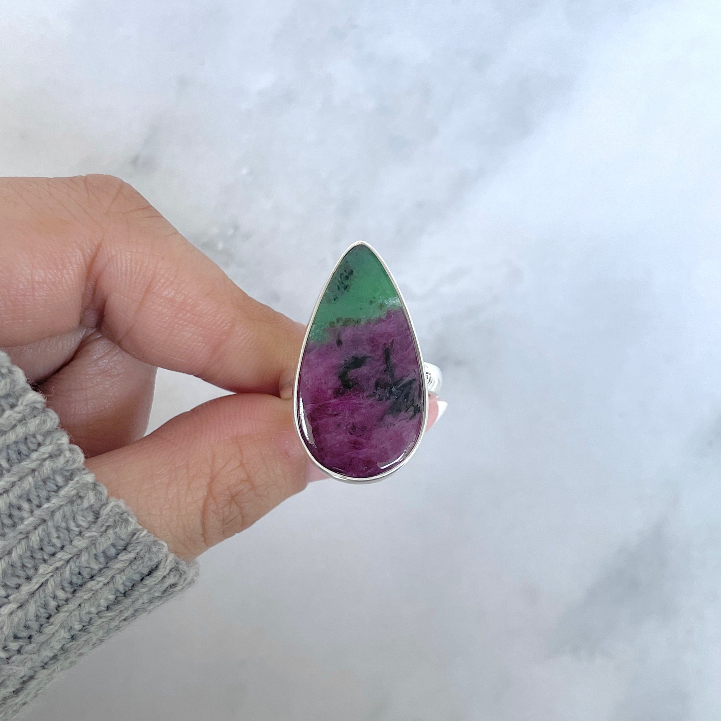 Ruby Zoisite Adjustable Ring-(RZS-R-82.)