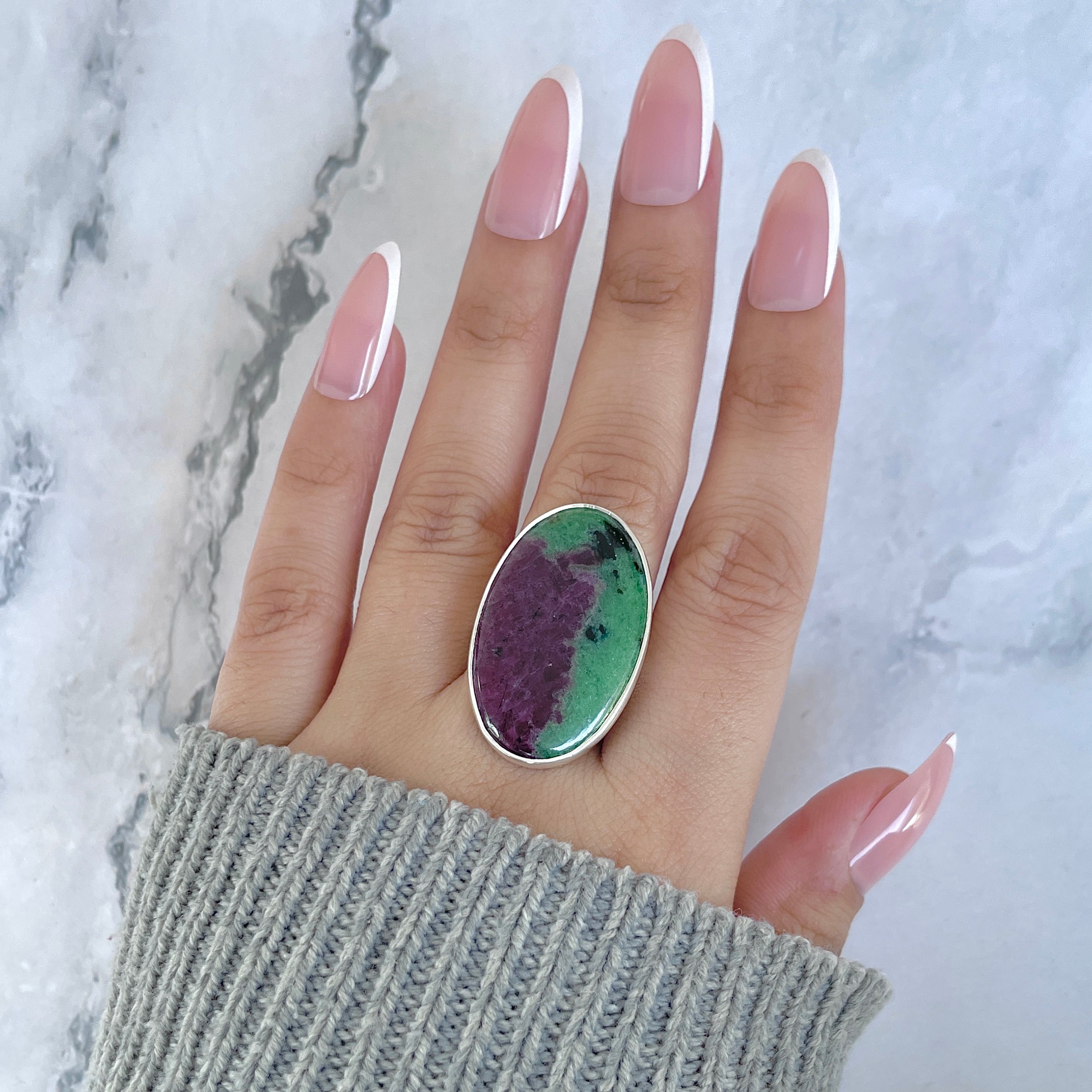 Ruby Zoisite Adjustable Ring-(RZS-R-83.)