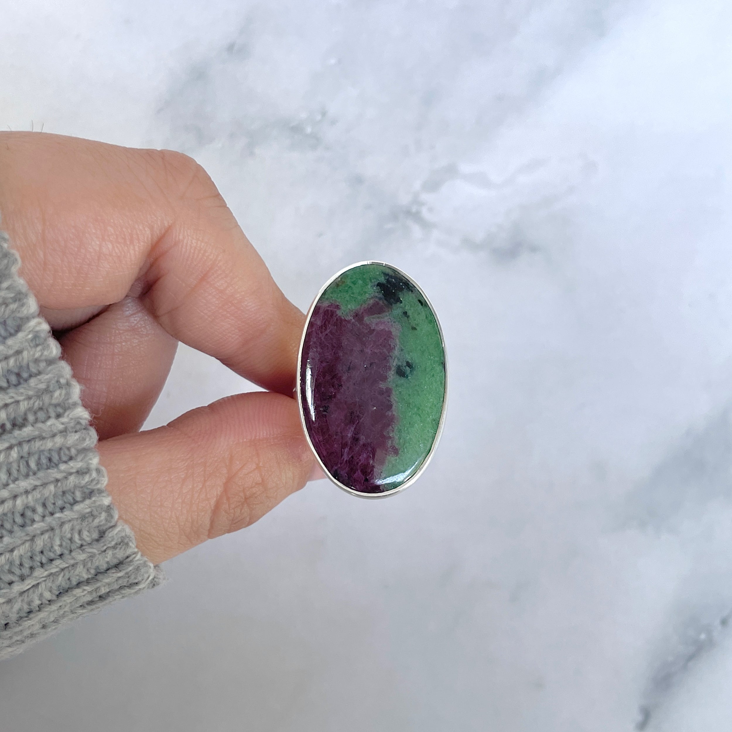 Ruby Zoisite Adjustable Ring-(RZS-R-83.)