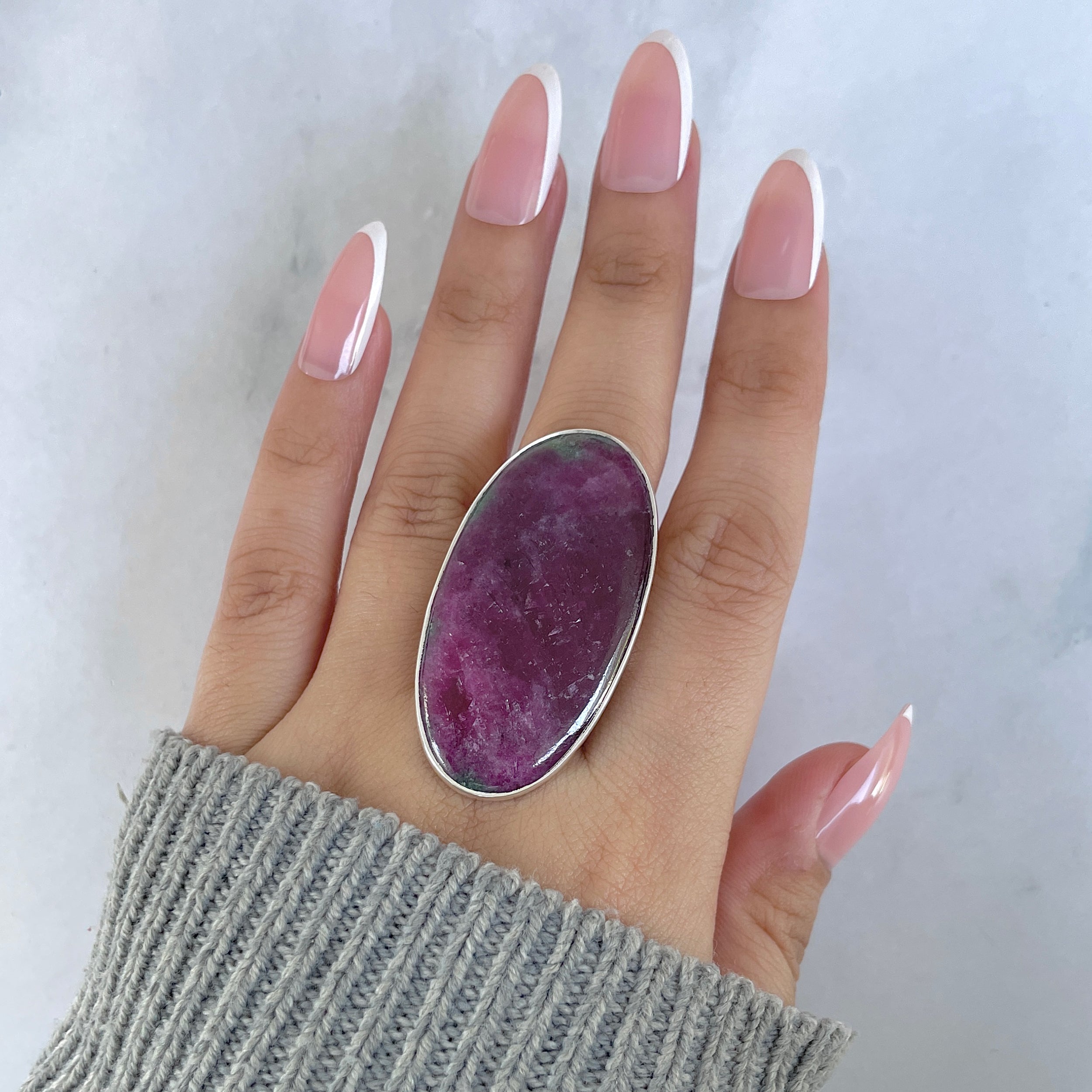Ruby Zoisite Adjustable Ring-(RZS-R-84.)