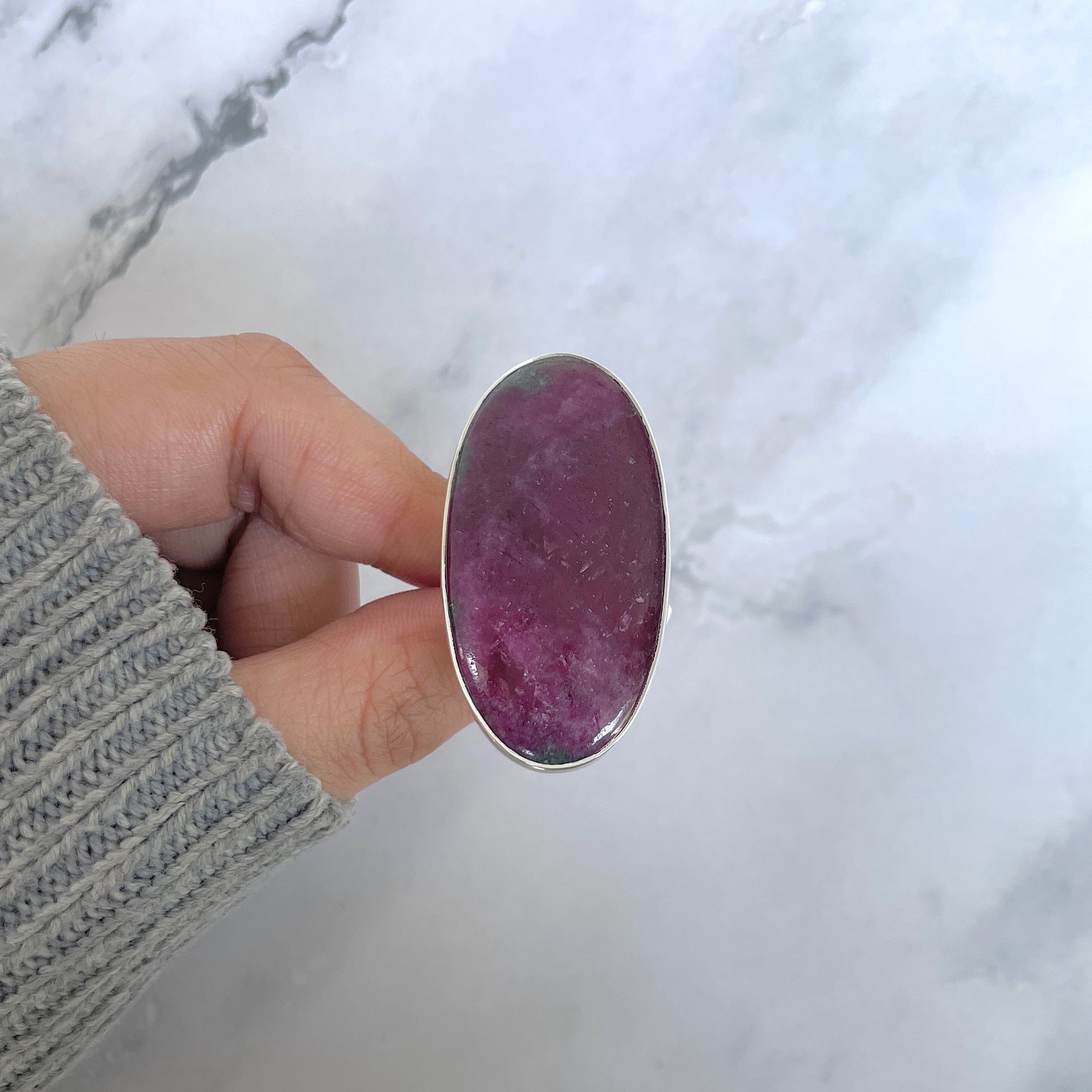Ruby Zoisite Adjustable Ring-(RZS-R-84.)
