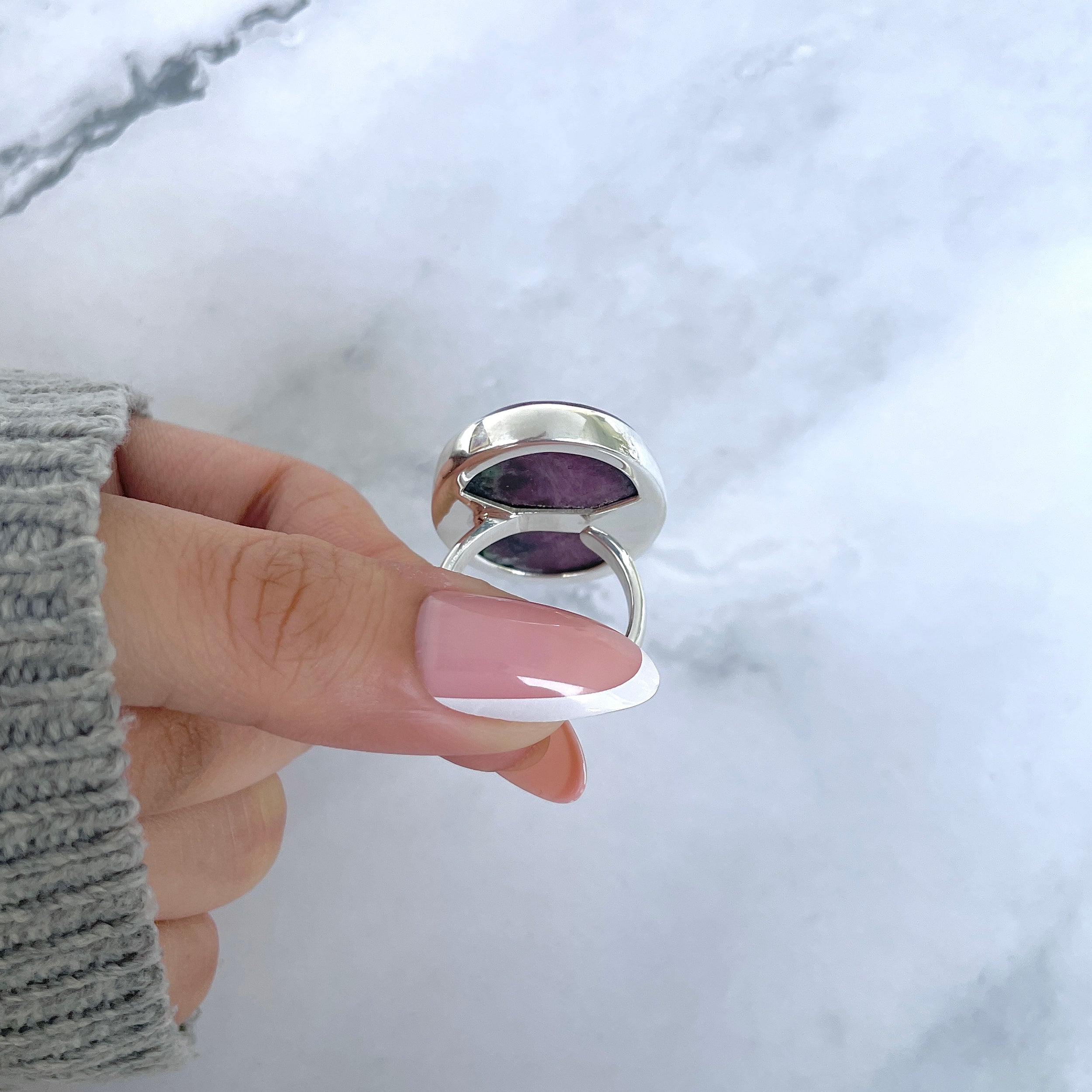 Ruby Zoisite Adjustable Ring-(RZS-R-85.)